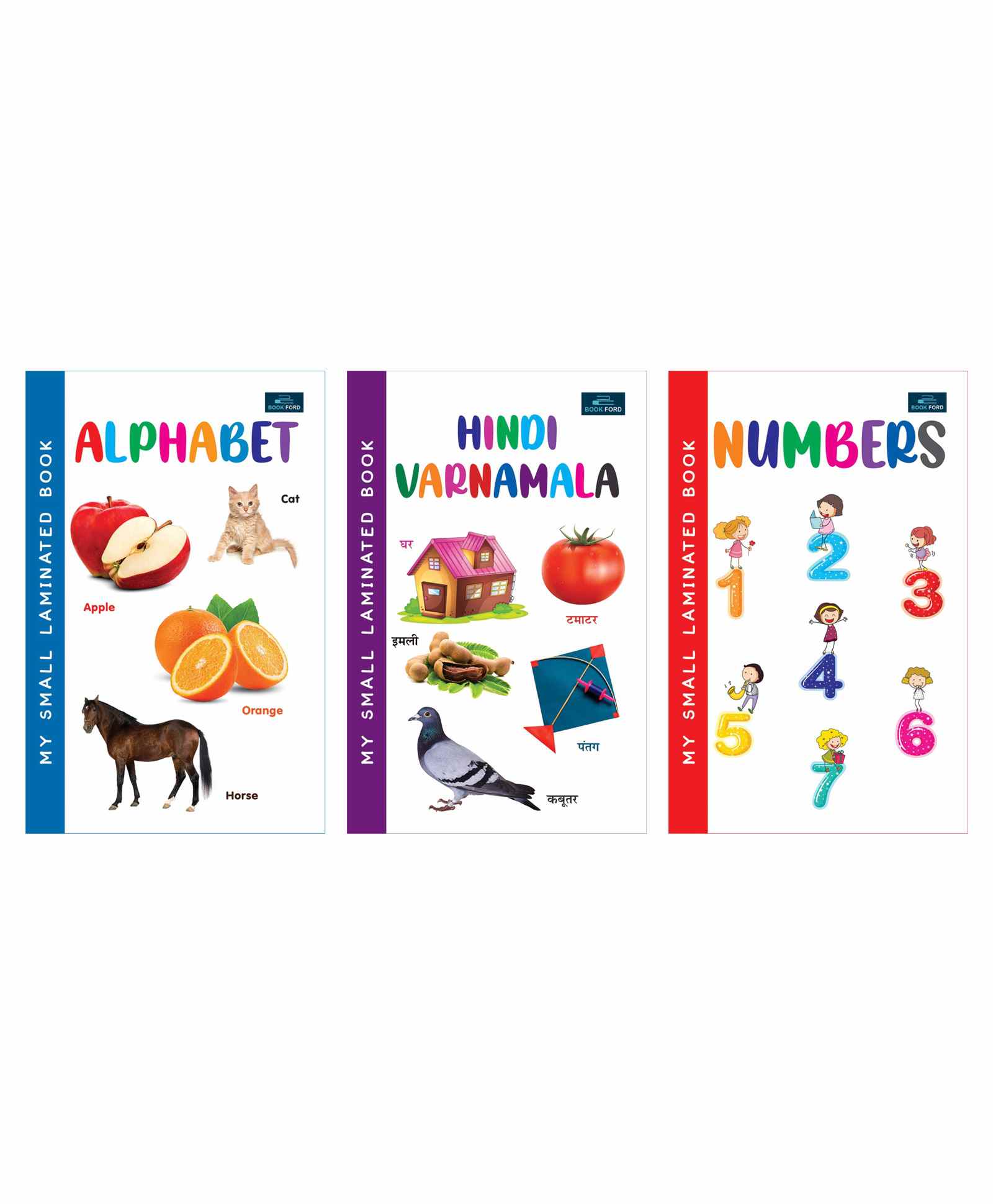 My Small Laminated Book of Alphabets Numbers and Varnamala Set of 3 - Hindi English-image-18