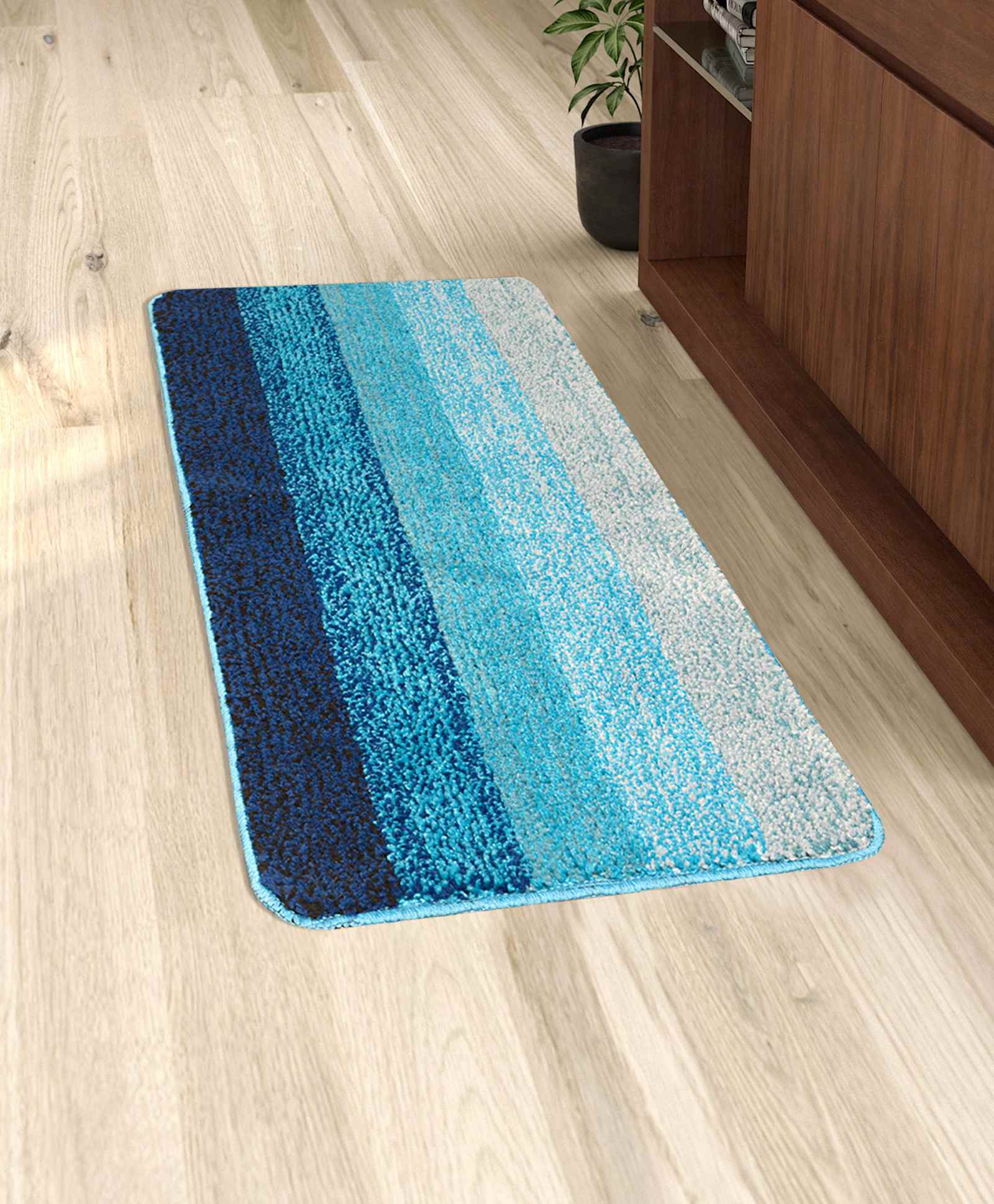 Saral Home Microfibre Anti Skid Floor Runner - Blue-picture-23