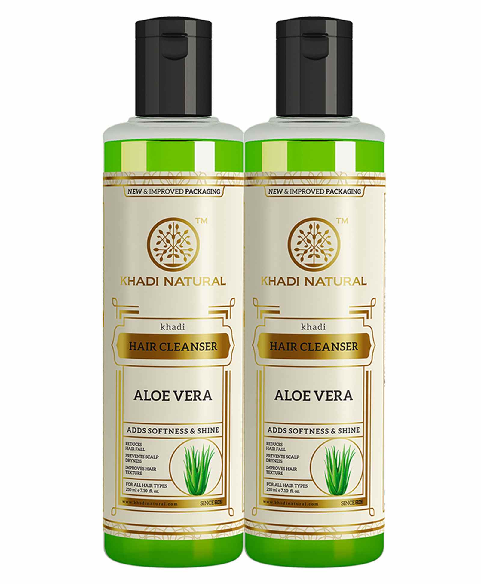 Khadi Natural Aloevera Hair Cleanser Set of 2 - 210 ml Each Online in  India, Buy at Best Price from  - 9427509