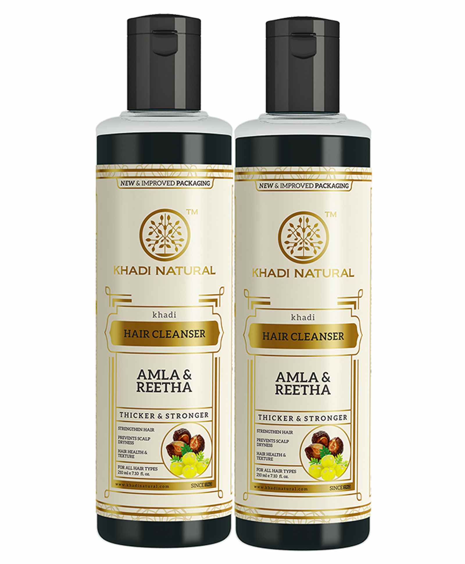Khadi Natural Amla & Reetha Hair Cleanser Set of 2 - 210 ml Each Online in  India, Buy at Best Price from  - 9427510