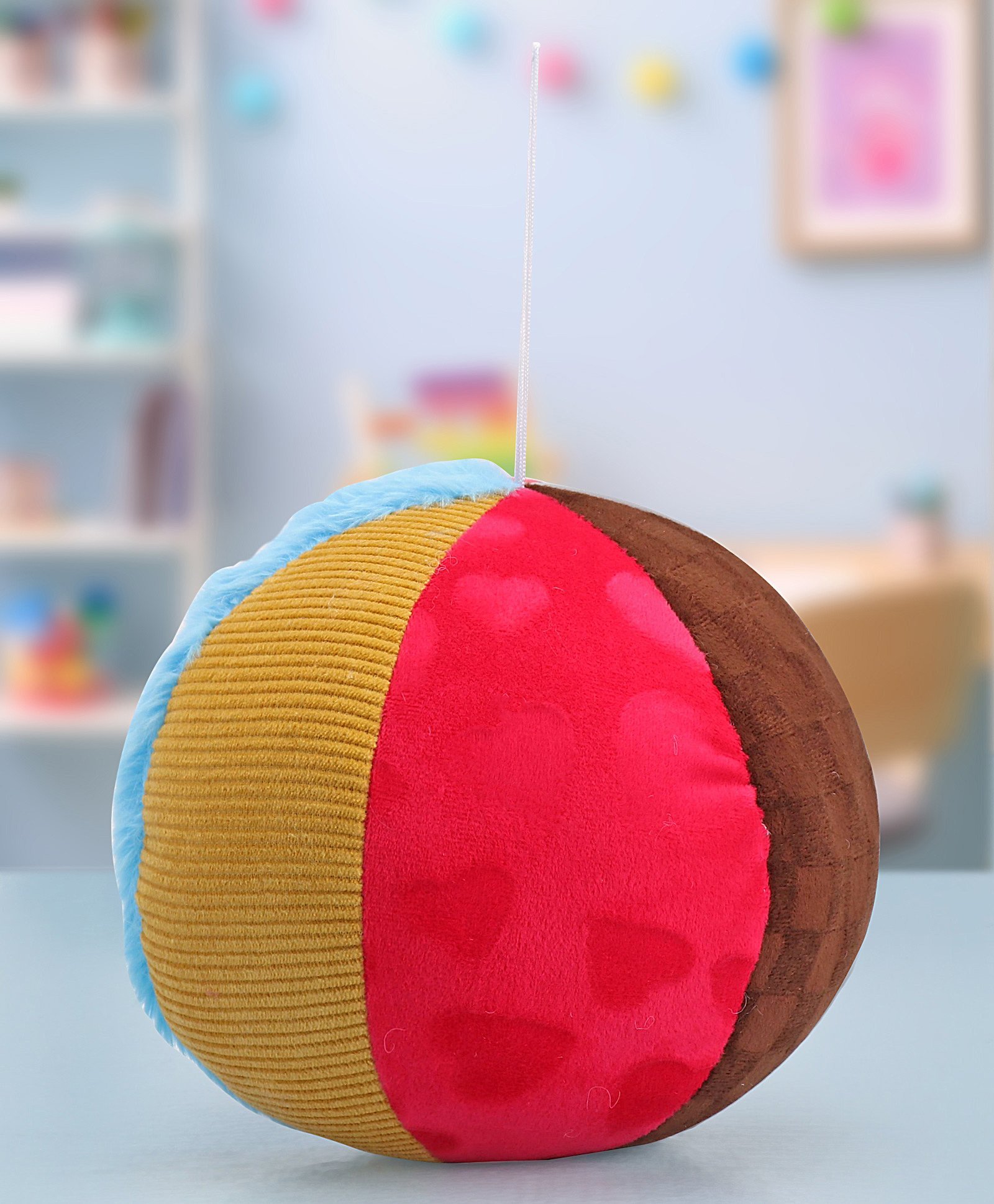 Babyhug Multi Textured Rattling Ball Multicolor - Height 15 cm-image-12