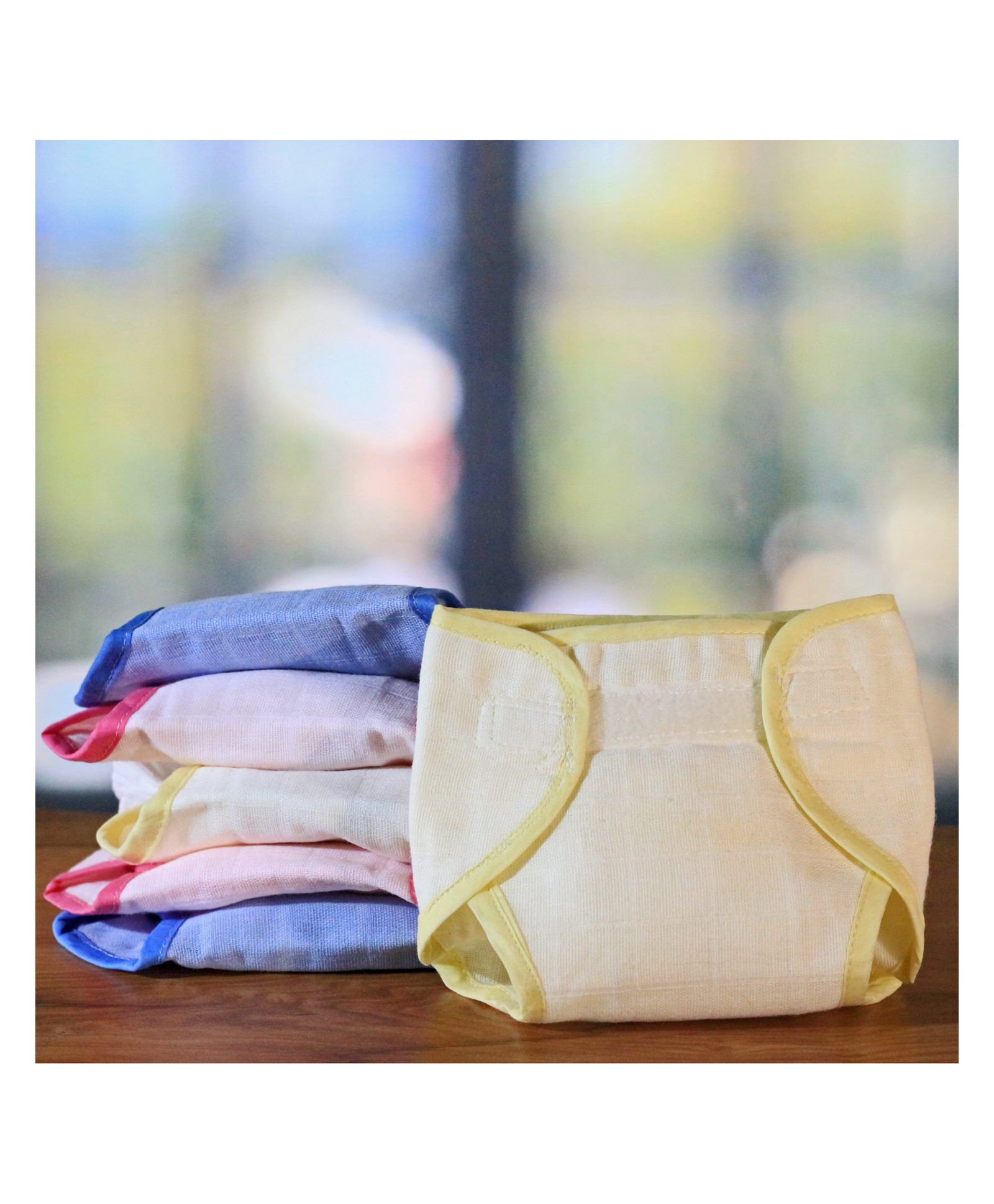 Lollipop Lane Muslin Cloth Diapers with Velcro Closure and Lining Small - Pack of 6-picture-11