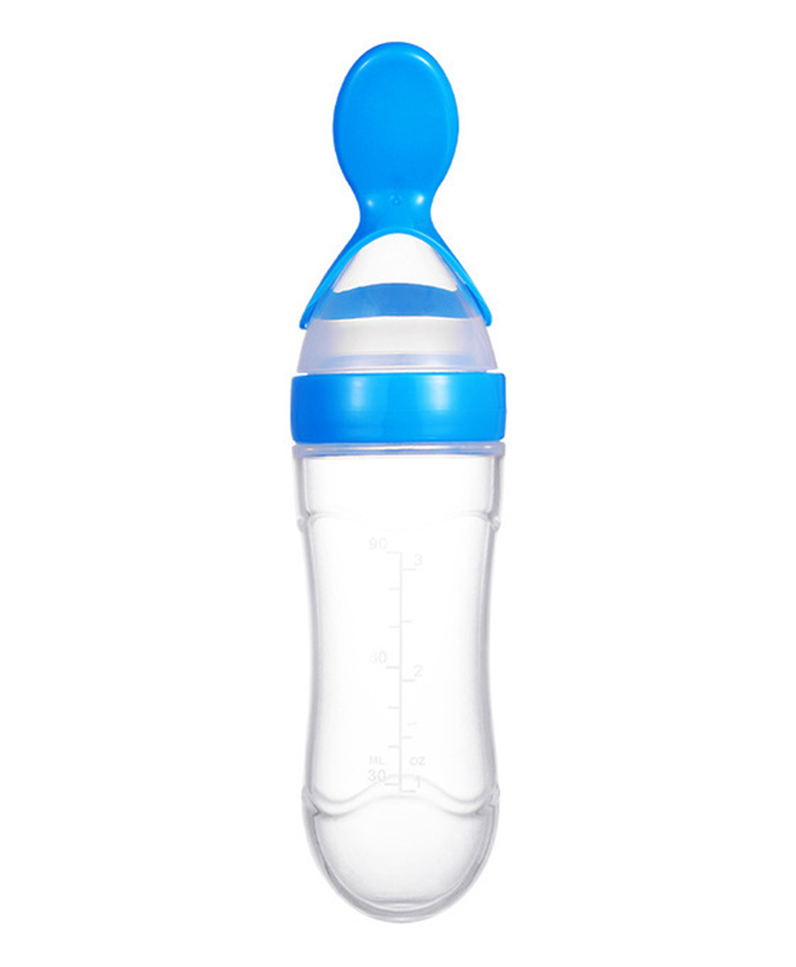 Tiny Tycoonz Silicone Squeezy Food Feeder Bottle With Spoon Blue - 90 ml-image-10