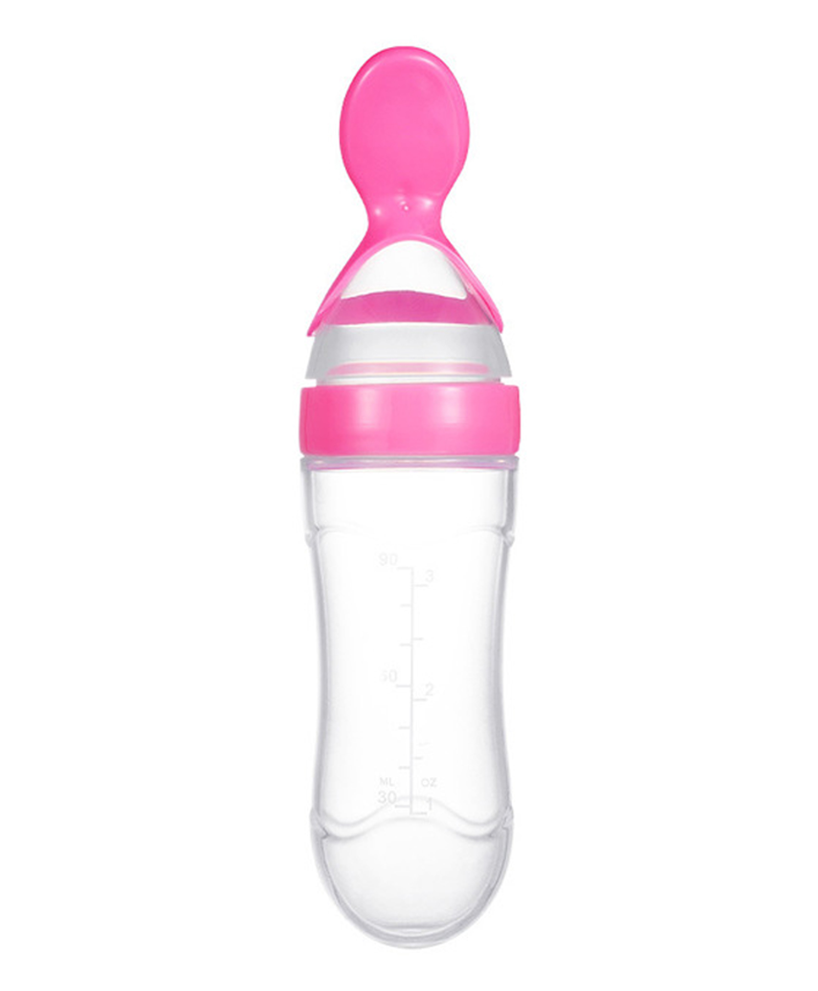 Tiny Tycoonz Silicone Squeezy Food Feeder Bottle With Spoon Pink - 90 ml-picture-37