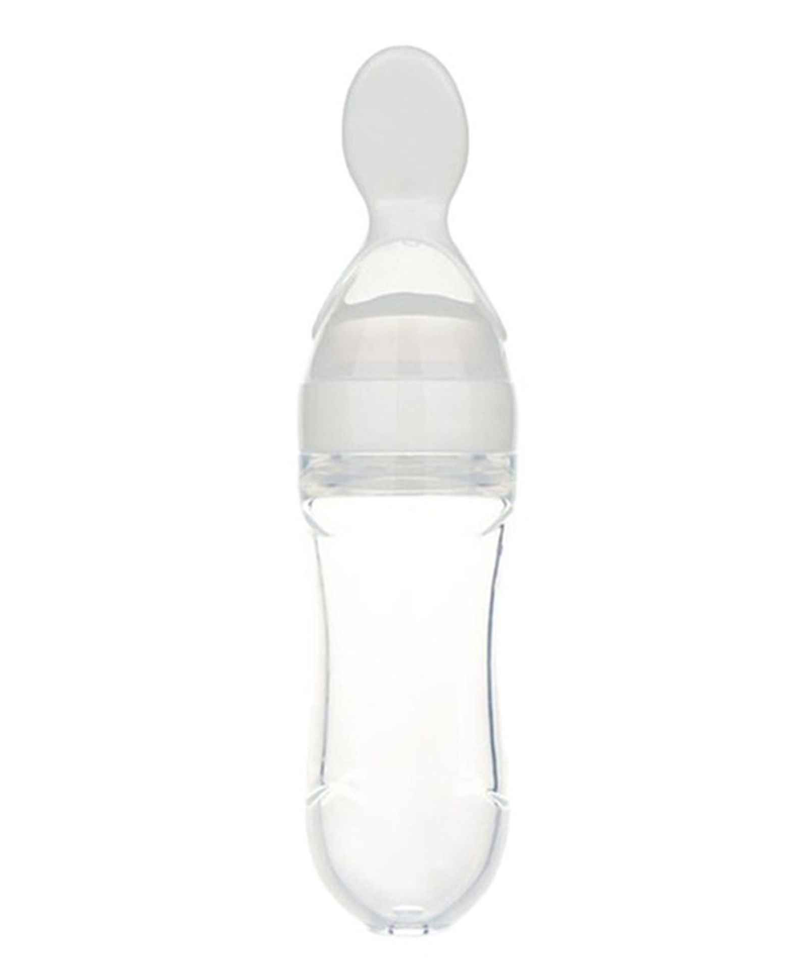 Tiny Tycoonz Silicone Squeezy Food Feeder Bottle With Spoon White - 90ml-picture-16