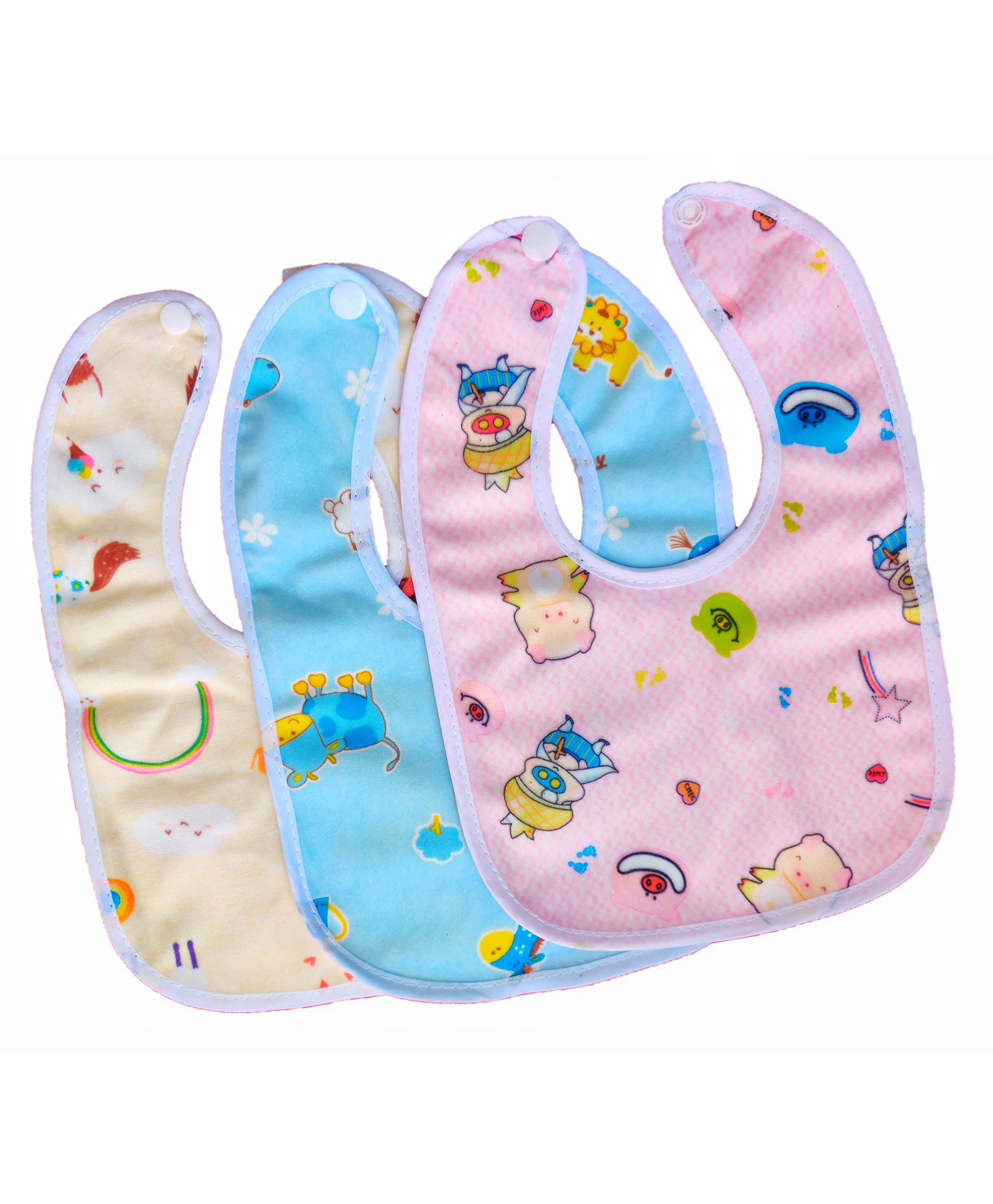 Tiny Tycoonz Cotton Bibs Pack Of 3 - Multicolor-picture-33