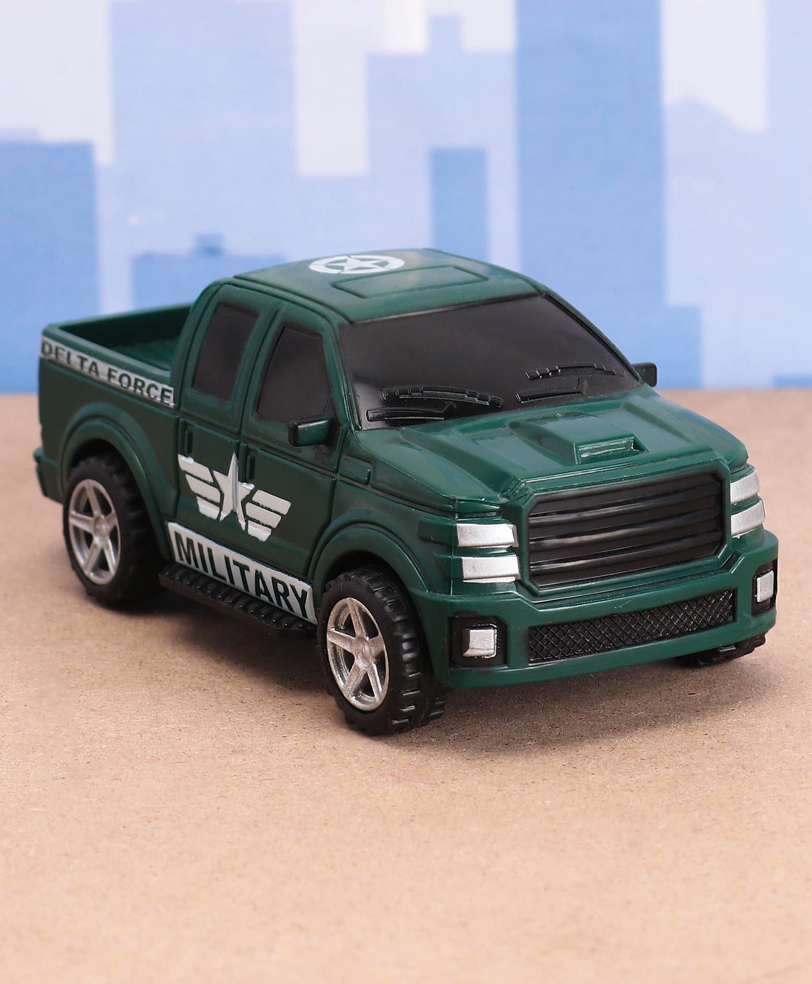 Monsto Wheels Pull Back Military Toy Car - Green-picture-20