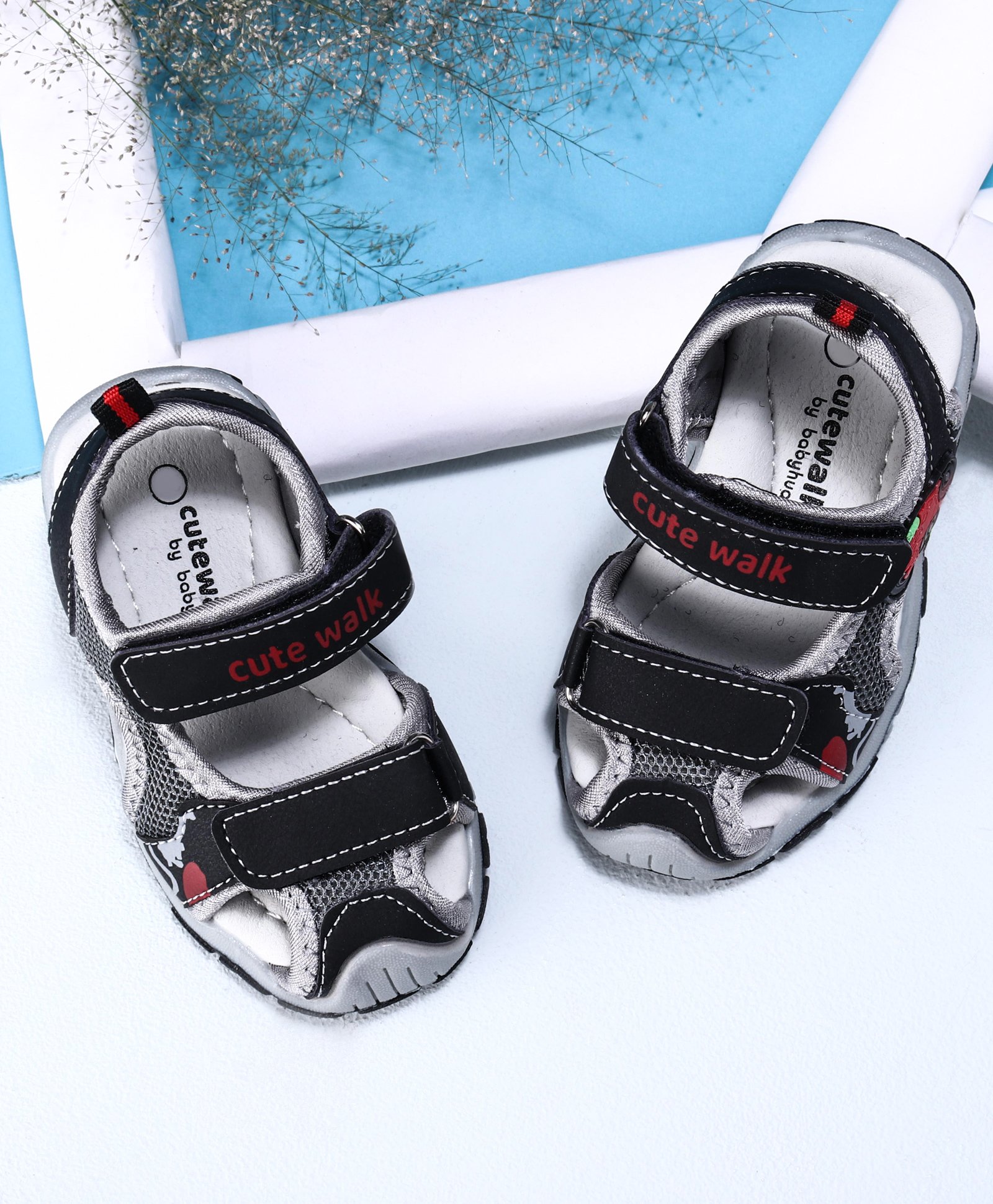 Cute Walk by Babyhug Sandals- Black-image-38