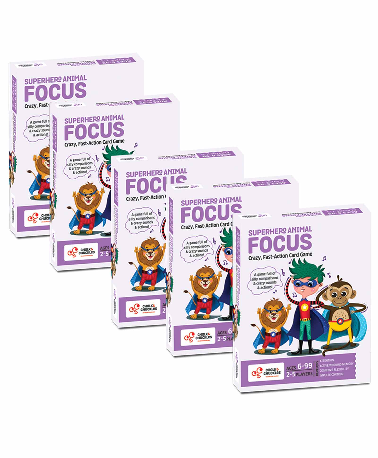 Chalk And Chuckles Superhero Animal Focus Crazy Card Game Pack of 5 - Multicolor-picture-15