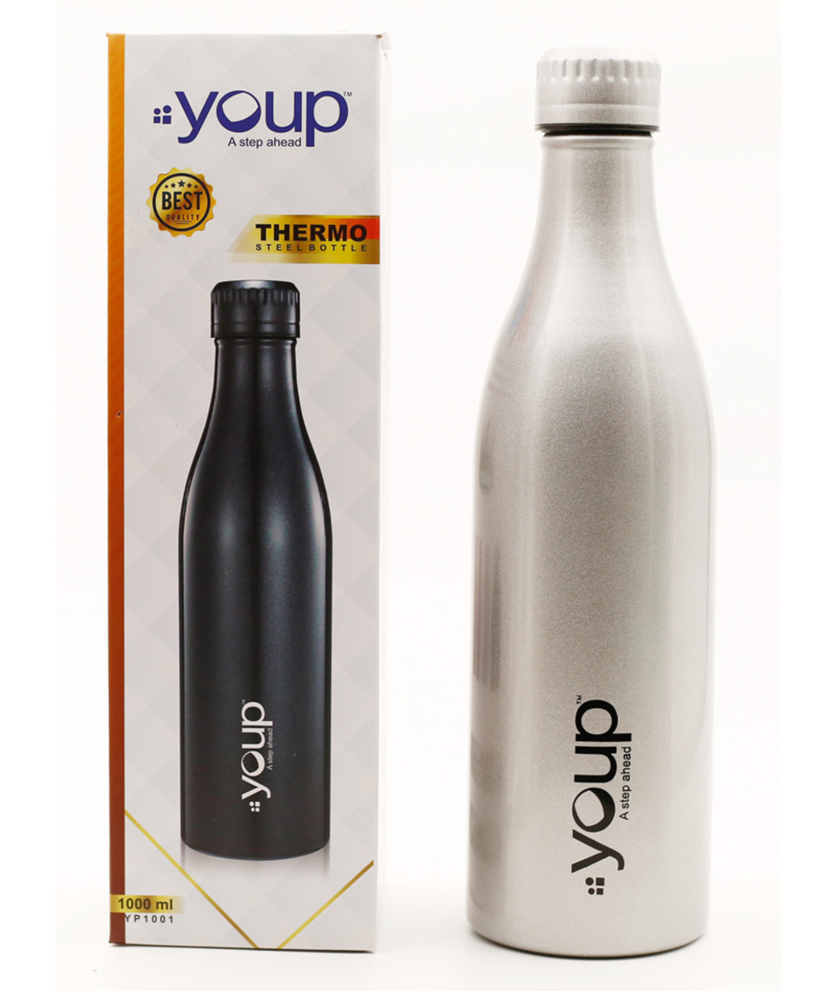 Youp Thermosteel  Insulated Double Wall Water Bottle Silver - 1000 ml-picture-27