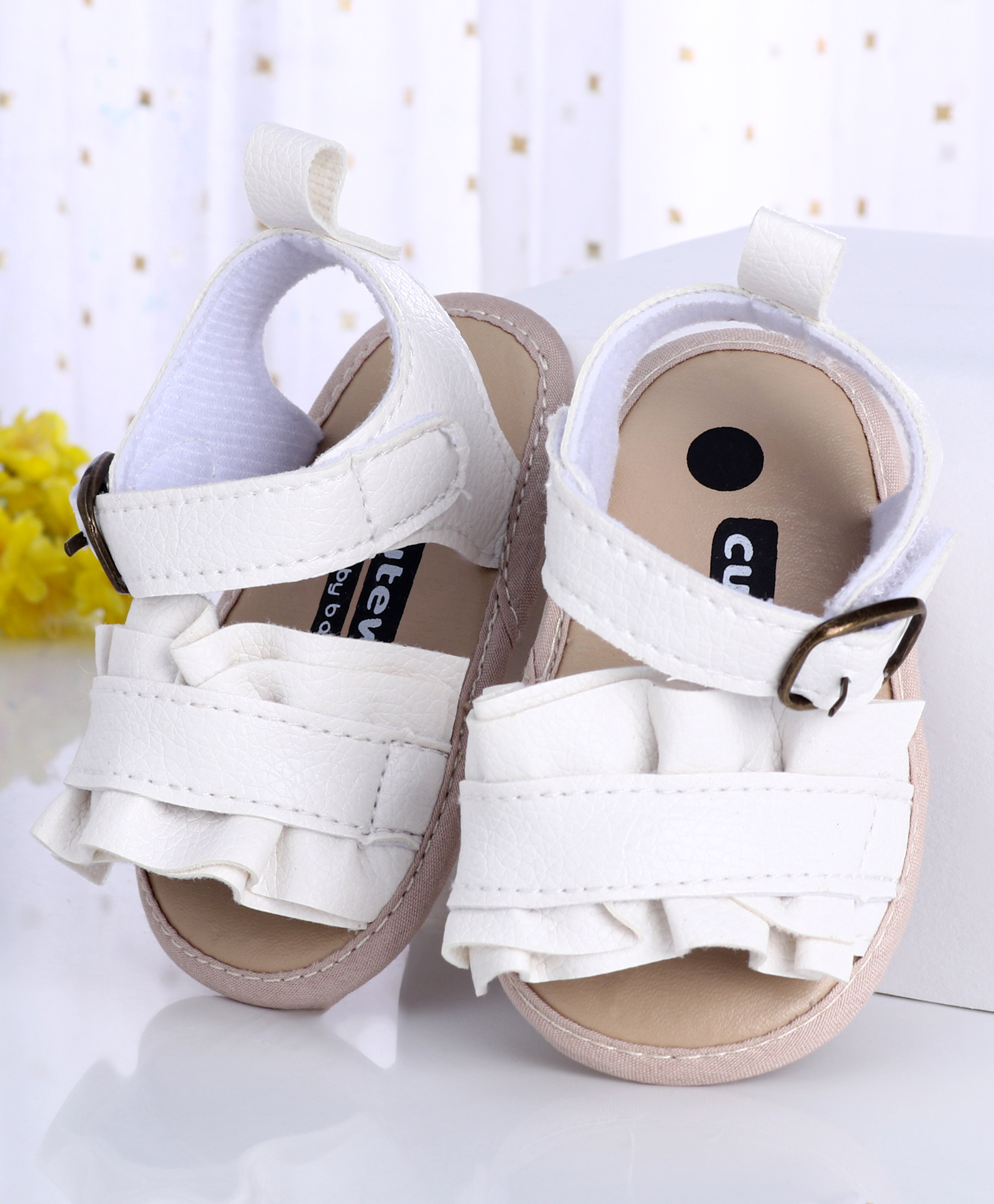 Cute Walk by Babyhug Sandals Style Booties - White-image-11