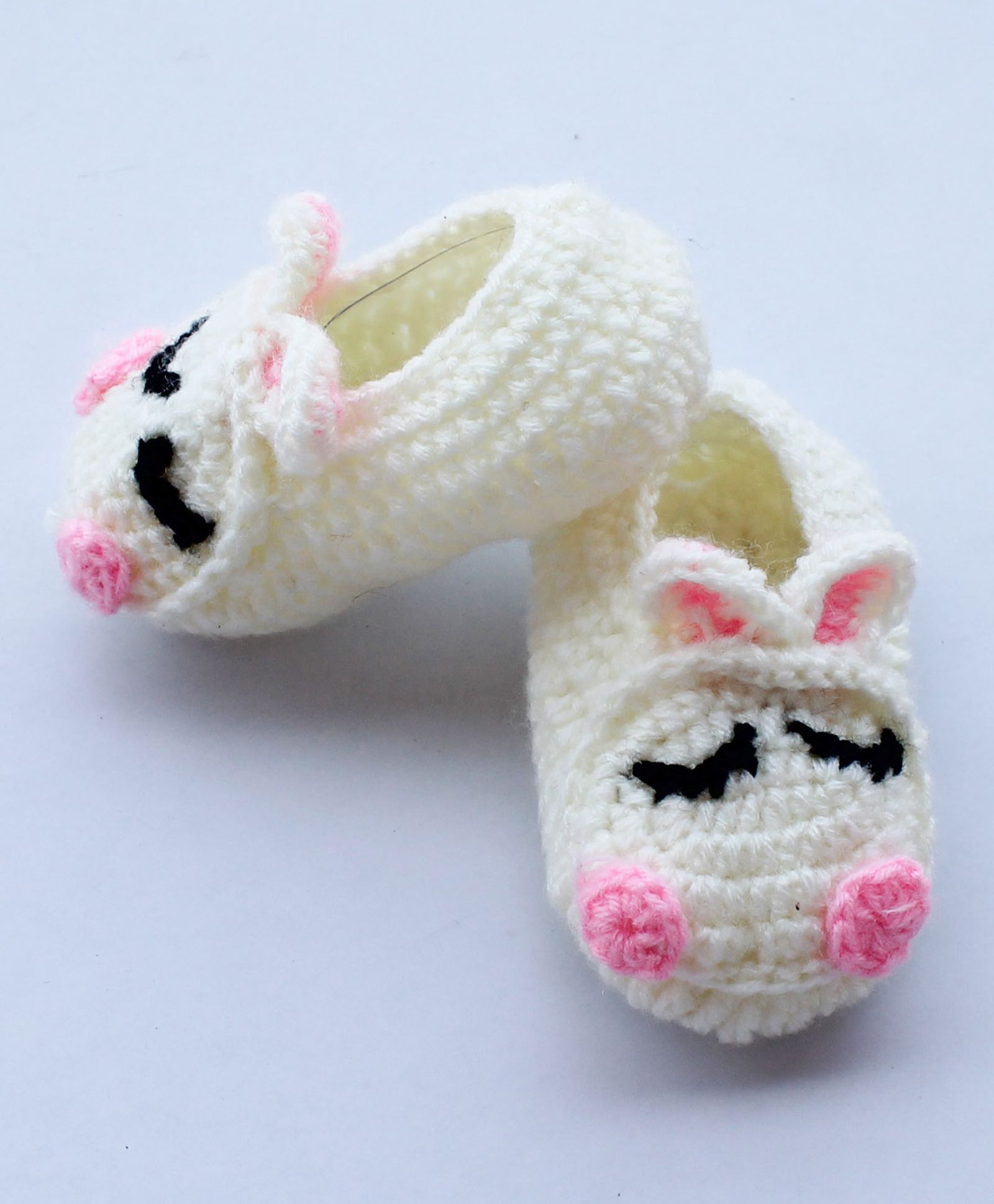 Woonie Handmade Bunny Design Booties - Cream-image-45