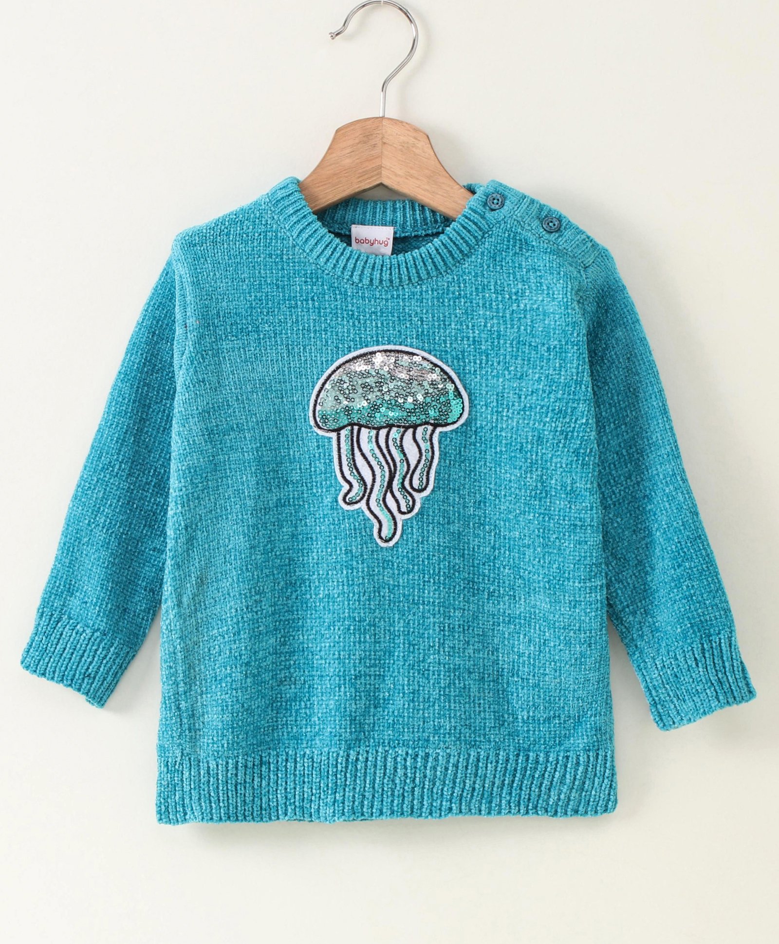 Babyhug Full Sleeves Sweater - Blue-image-29