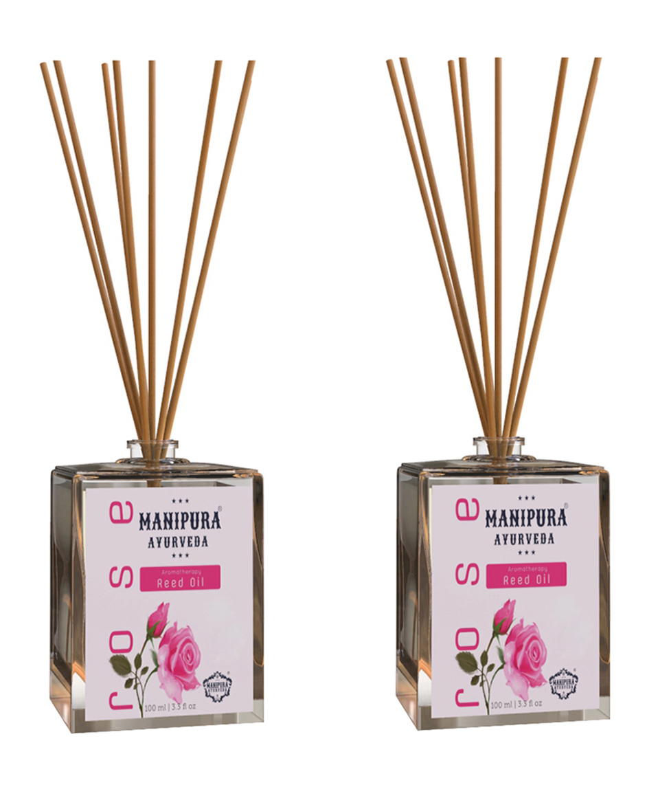 Manipura Ayurveda Aromatherapy Rose Reed Diffuser Set Pack of 2 - 100 ml Each-image-5