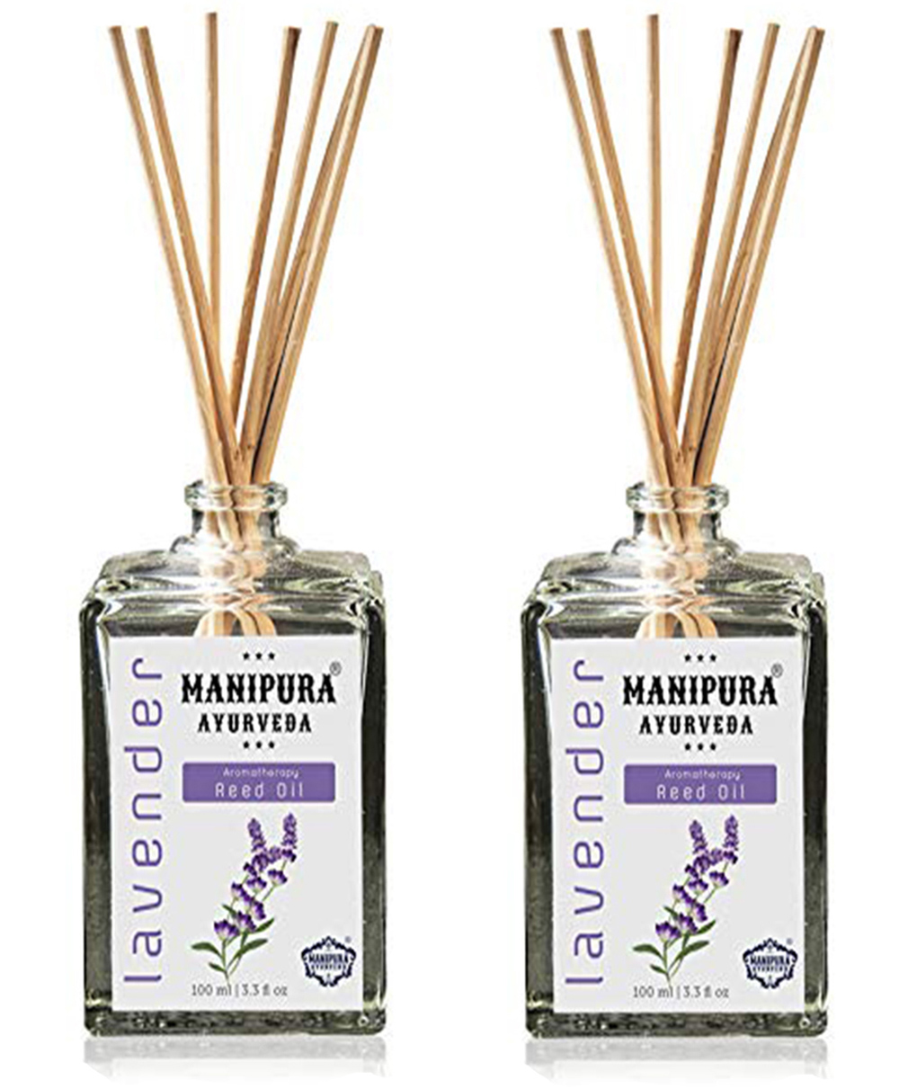 Manipura Ayurveda Aromatherapy Lavender Reed Diffuser Set Pack of 2 - 100 ml Each-image-3