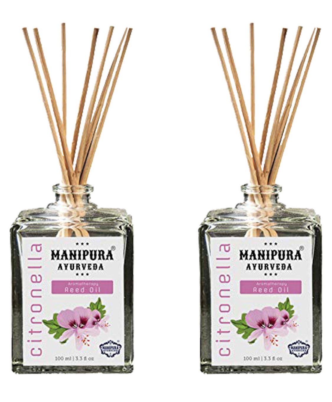 Manipura Ayurveda Aromatherapy Citronella Reed Diffuser Set Pack of 2 - 100 ml Each-image-4