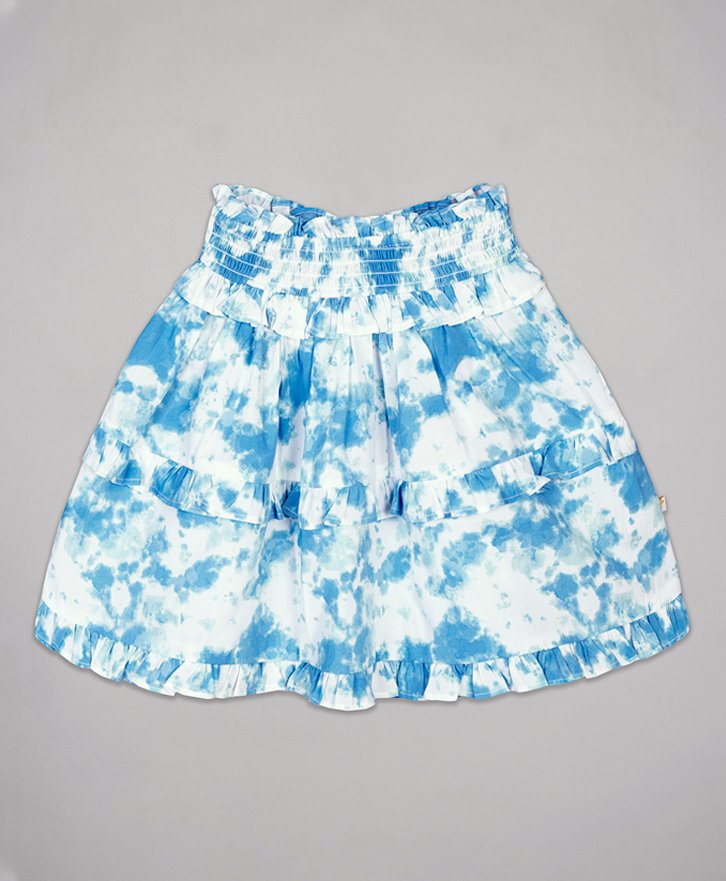 tie dye smocked skirt