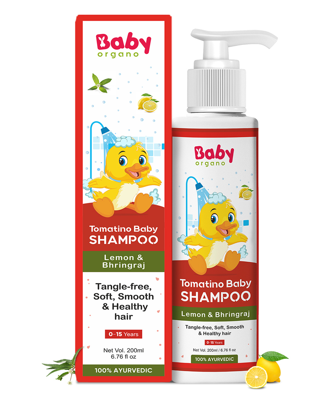 BabyOrgano Baby Shampoo for Smooth & Silky Hair with Lemon & Bhringraj  Goodness- 200 ml Online in India, Buy at Best Price from  -  9491088