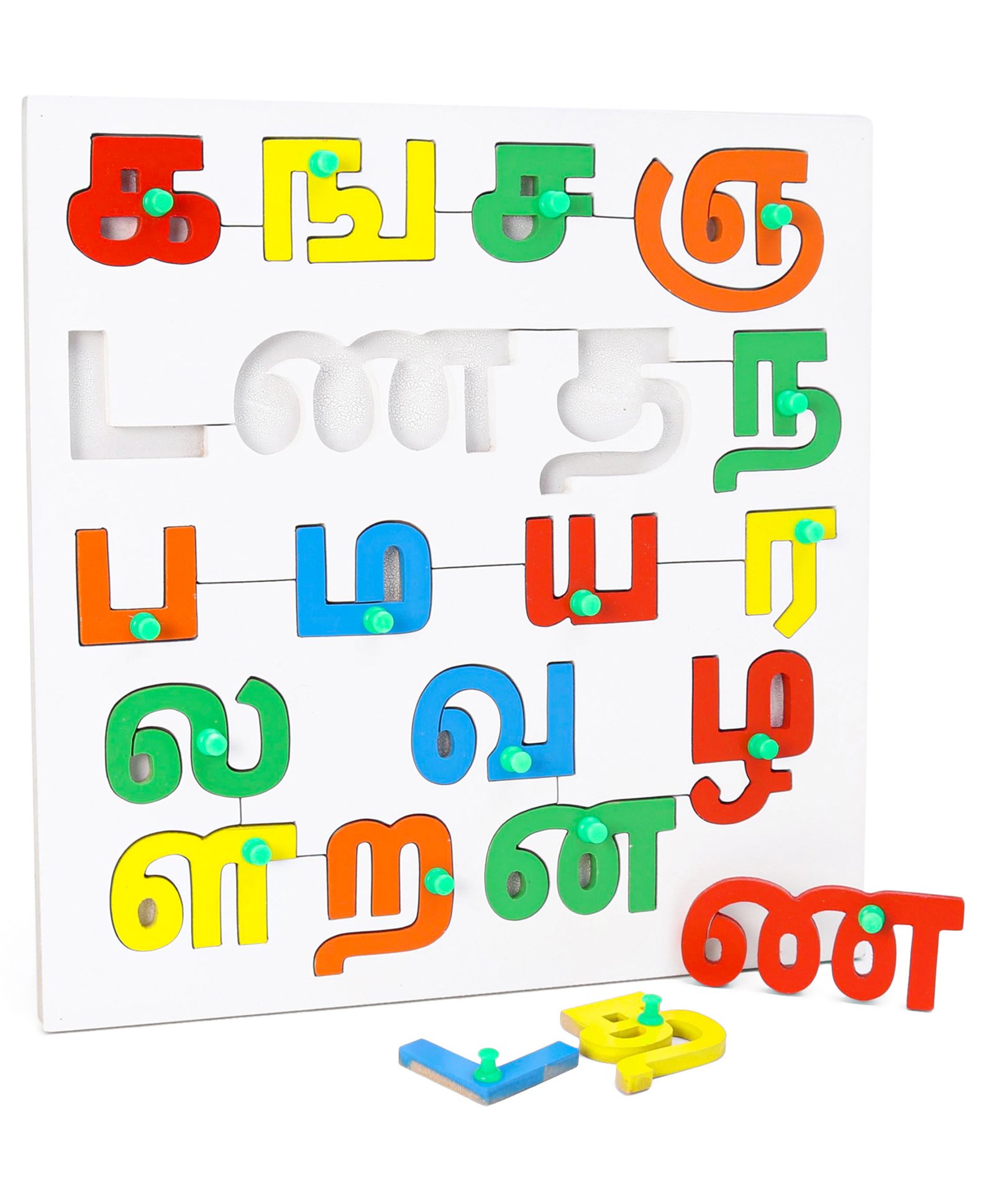 Little Genius Tamil Consonants With Knob Multicolur - 18 Pieces-picture-13