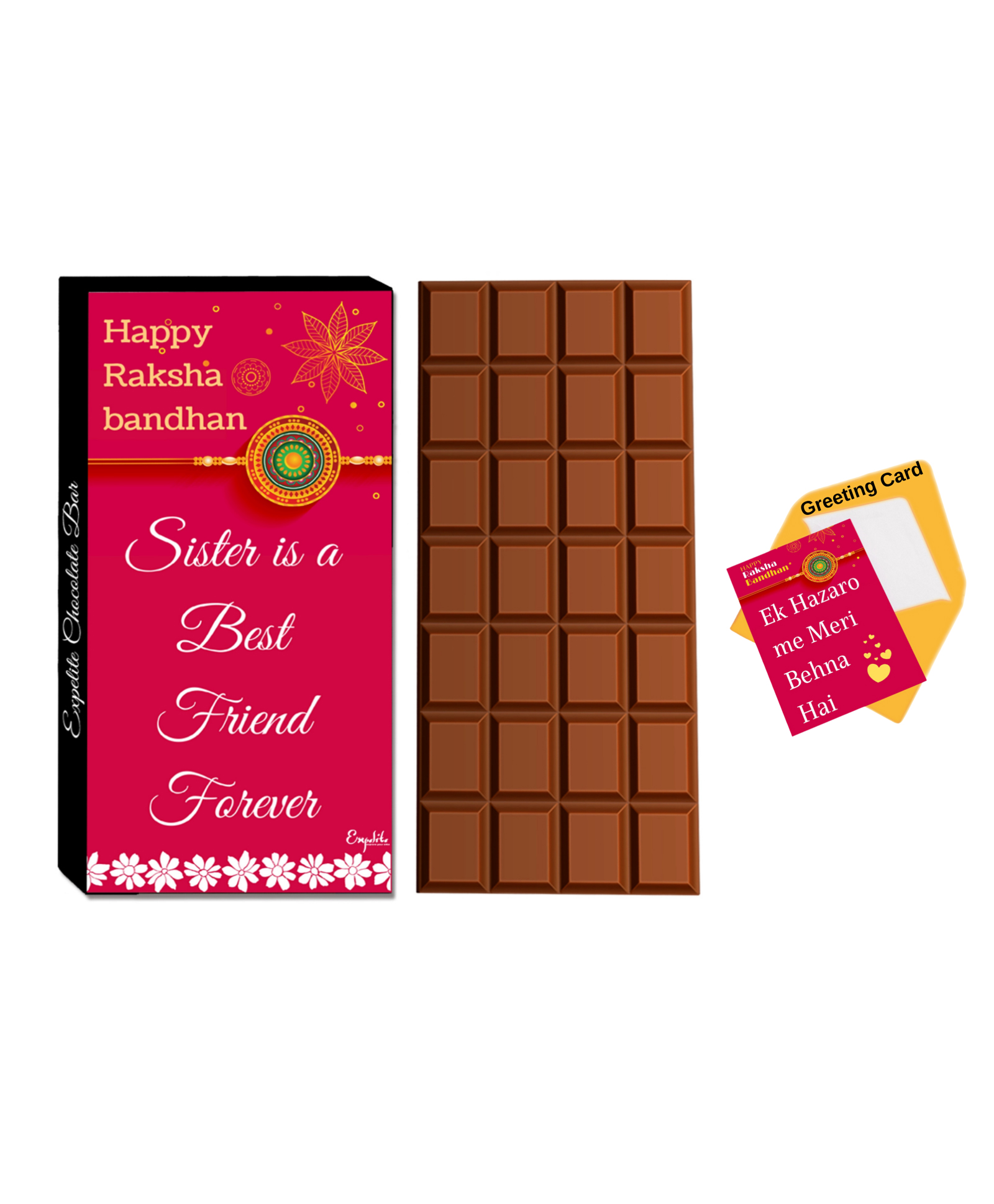 Expelite Chocolates & Greeting Card Combo Gift - Multicolor-image-2