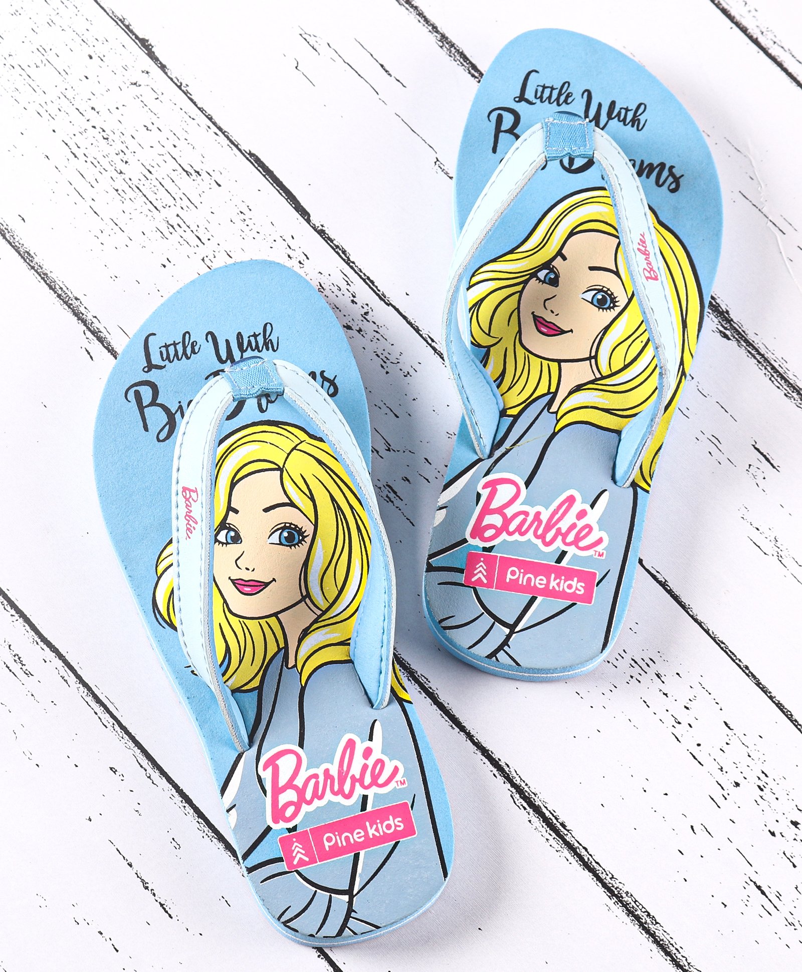 Pine Kids EVA Flip Flops Barbie Print - Blue-picture-25