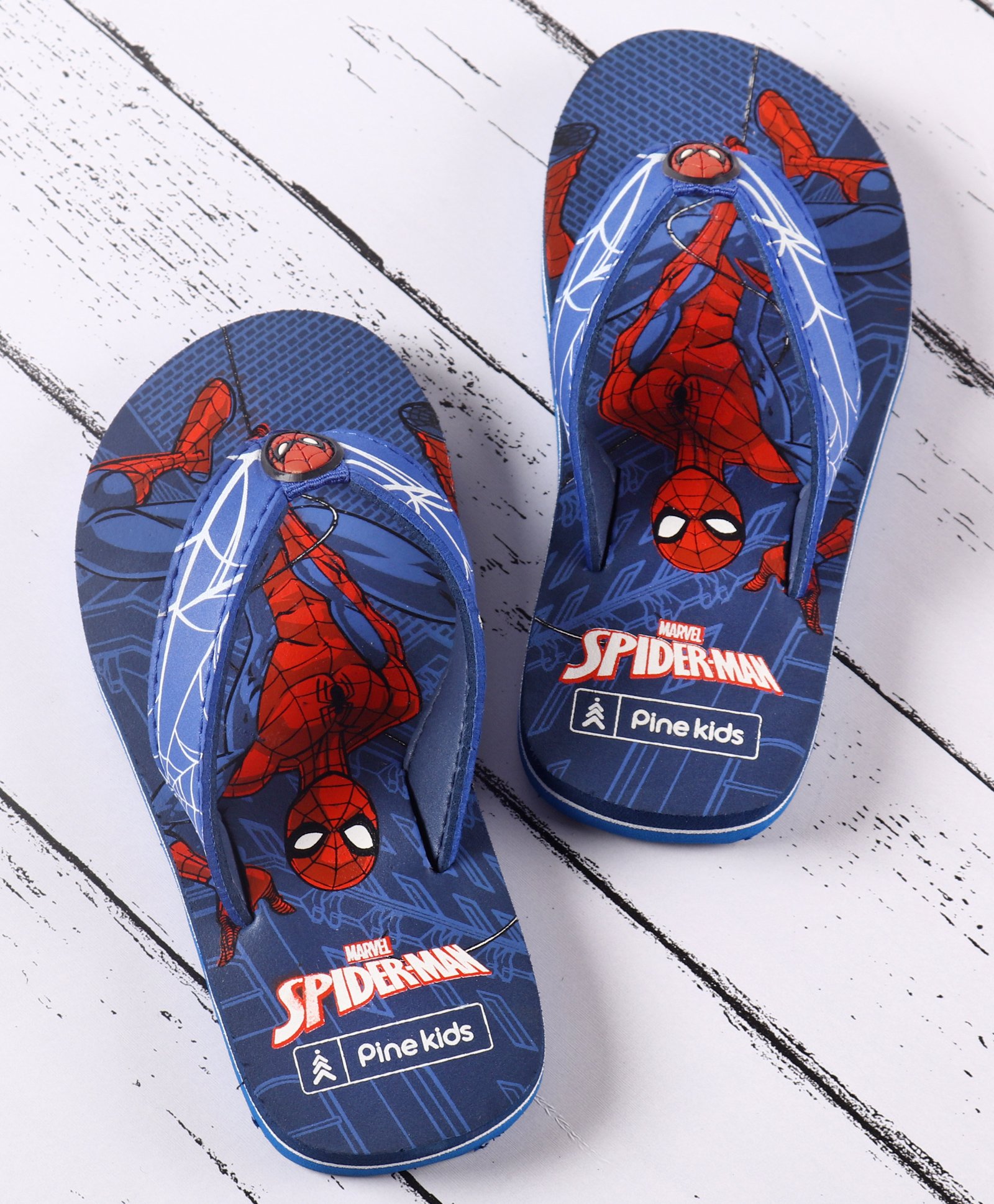 Pine Kids Spider Man Flip Flops - Blue-image-34