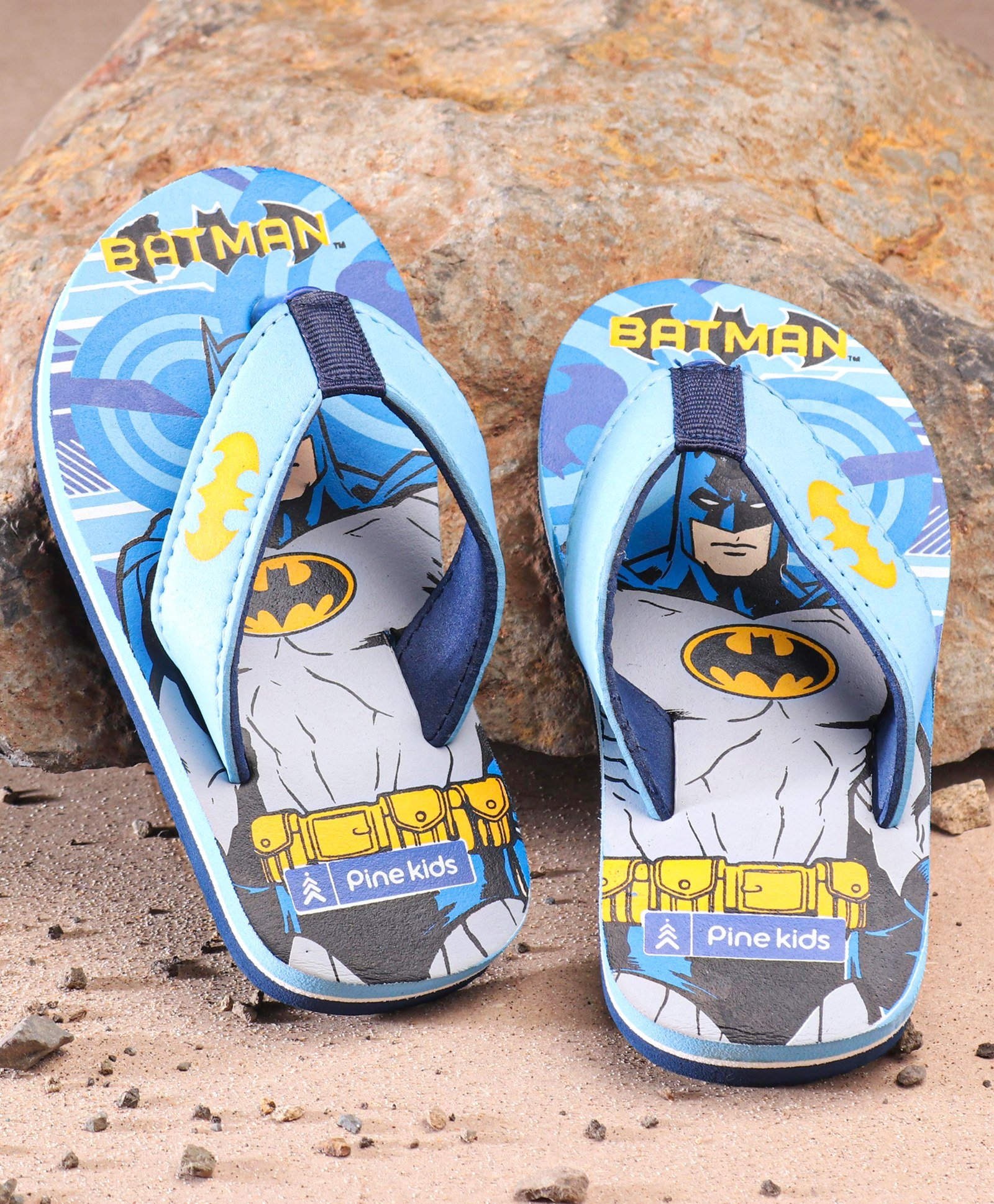 Pine Kids  Batman Flip Flops - Blue-picture-10