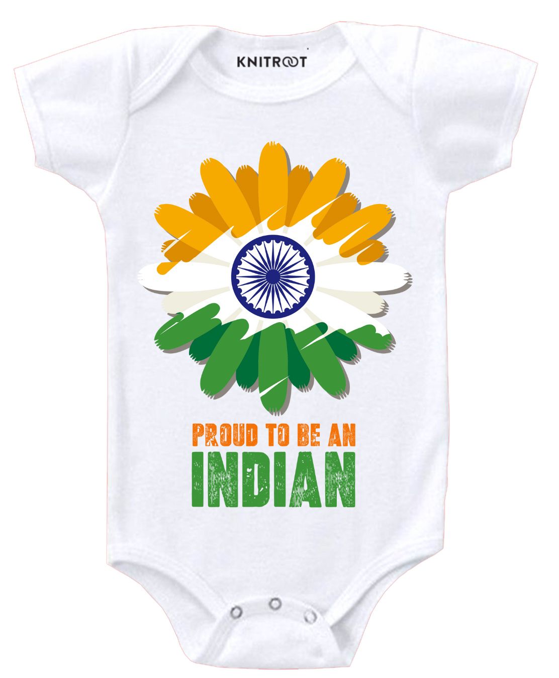 KNITROOT Proud Indian Print Short Sleeves Onesie - White-picture-12