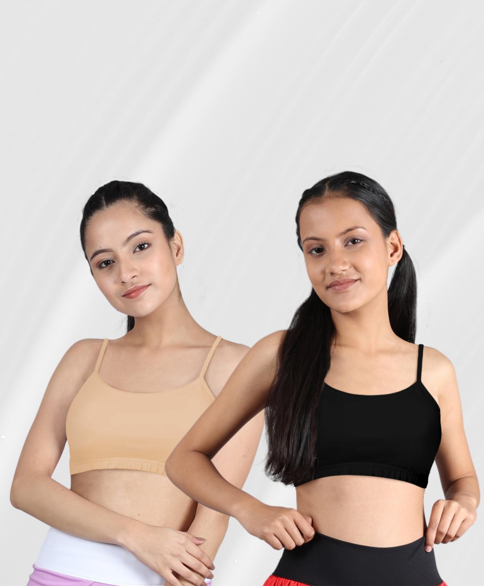 D'chica Pack Of 2 Non Padded Non Wired Teenager Bras - Black Brown-picture-31