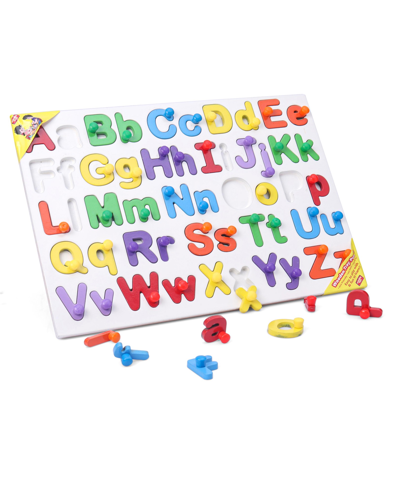 anindita toys Anindita Wooden English Small Alphabets Puzzle - Multicolor-picture-22