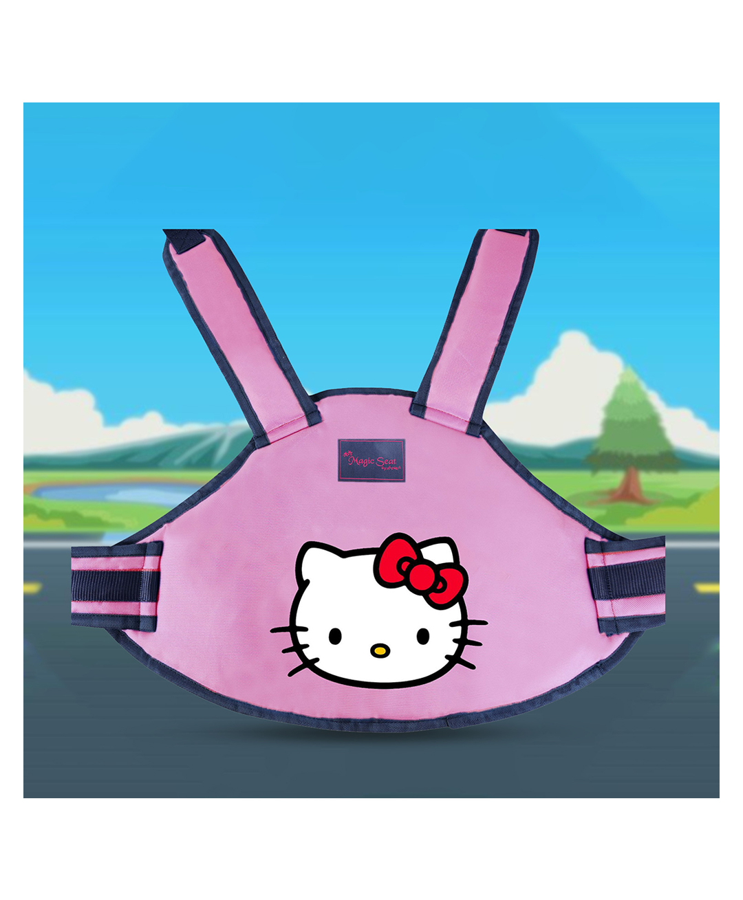 Magic Seat Two Wheeler Carrier Protection Hello Kitty Print - Pink-image-1