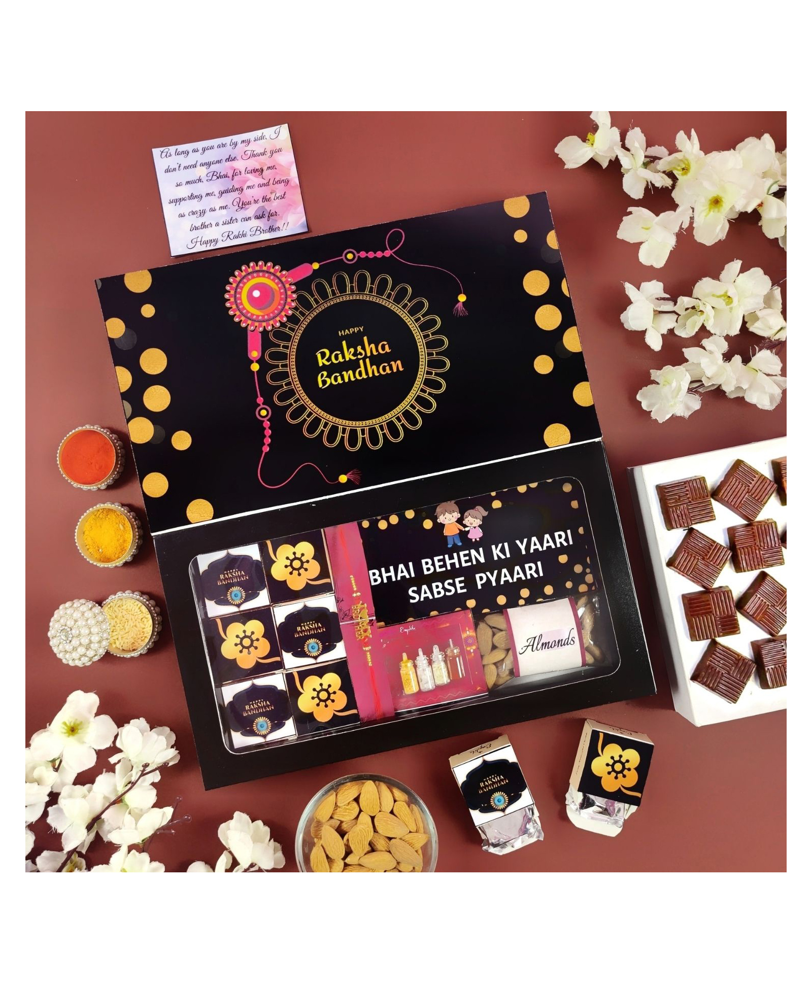 Expelite Premium Rakhi Gift Pack with Sweets and Chocolates - Multicolor-image-35