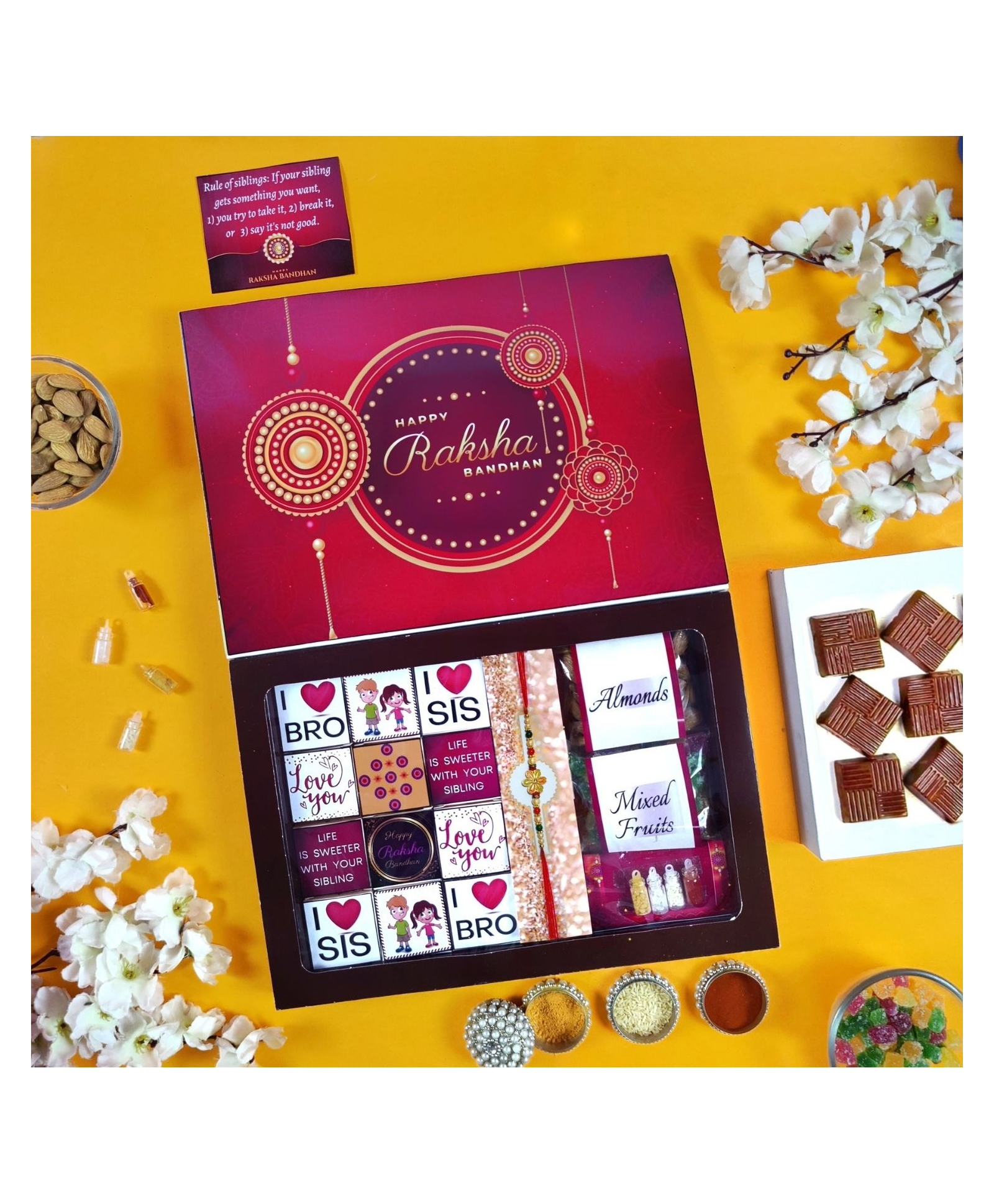 Expelite Premium Rakhi Gift Pack with Dryfruits and Chocolates - Multicolor-image-36