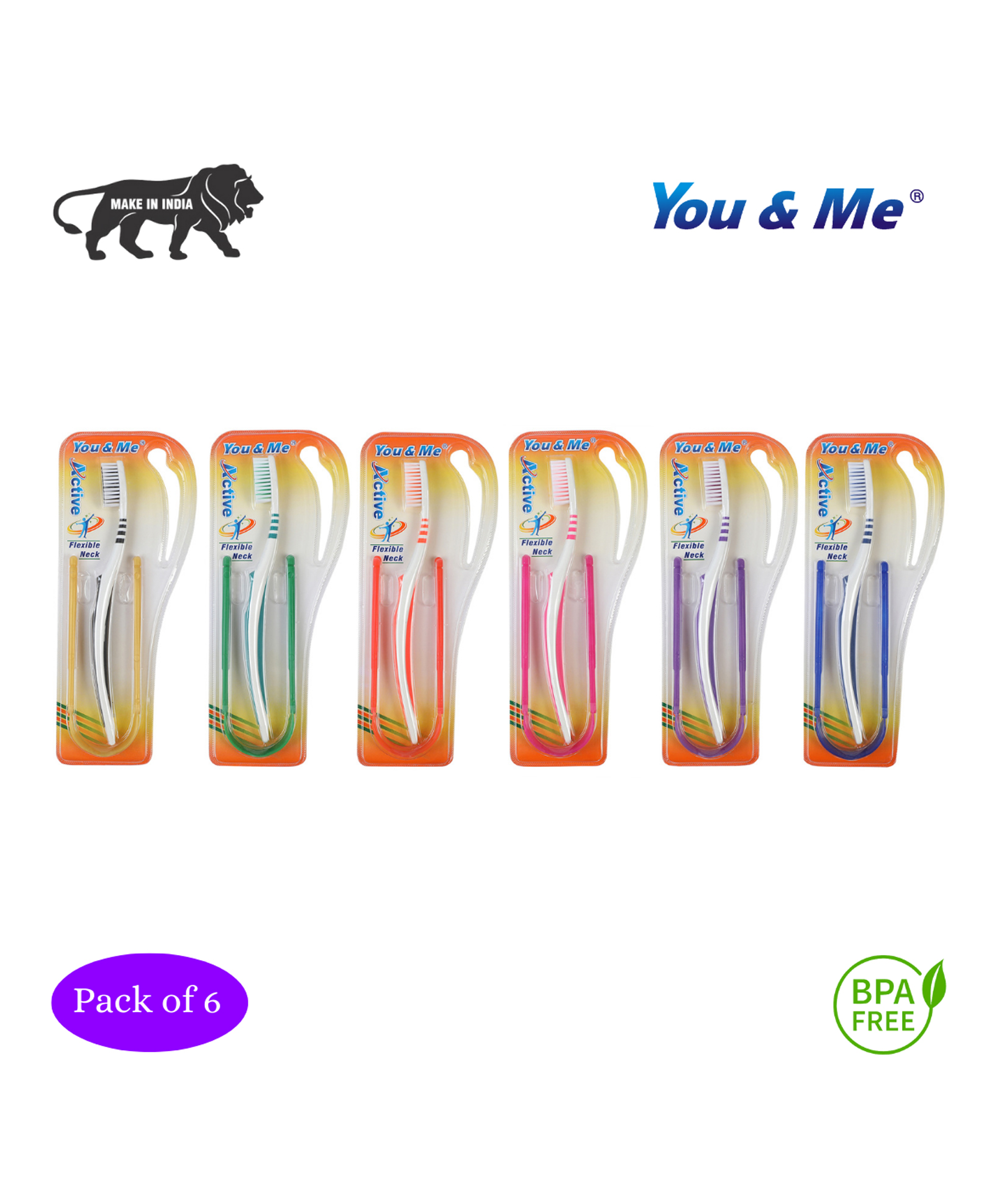 You & Me Active Toothbrush Oral Hygiene Kit Pack Of 6 - Pink-picture-13