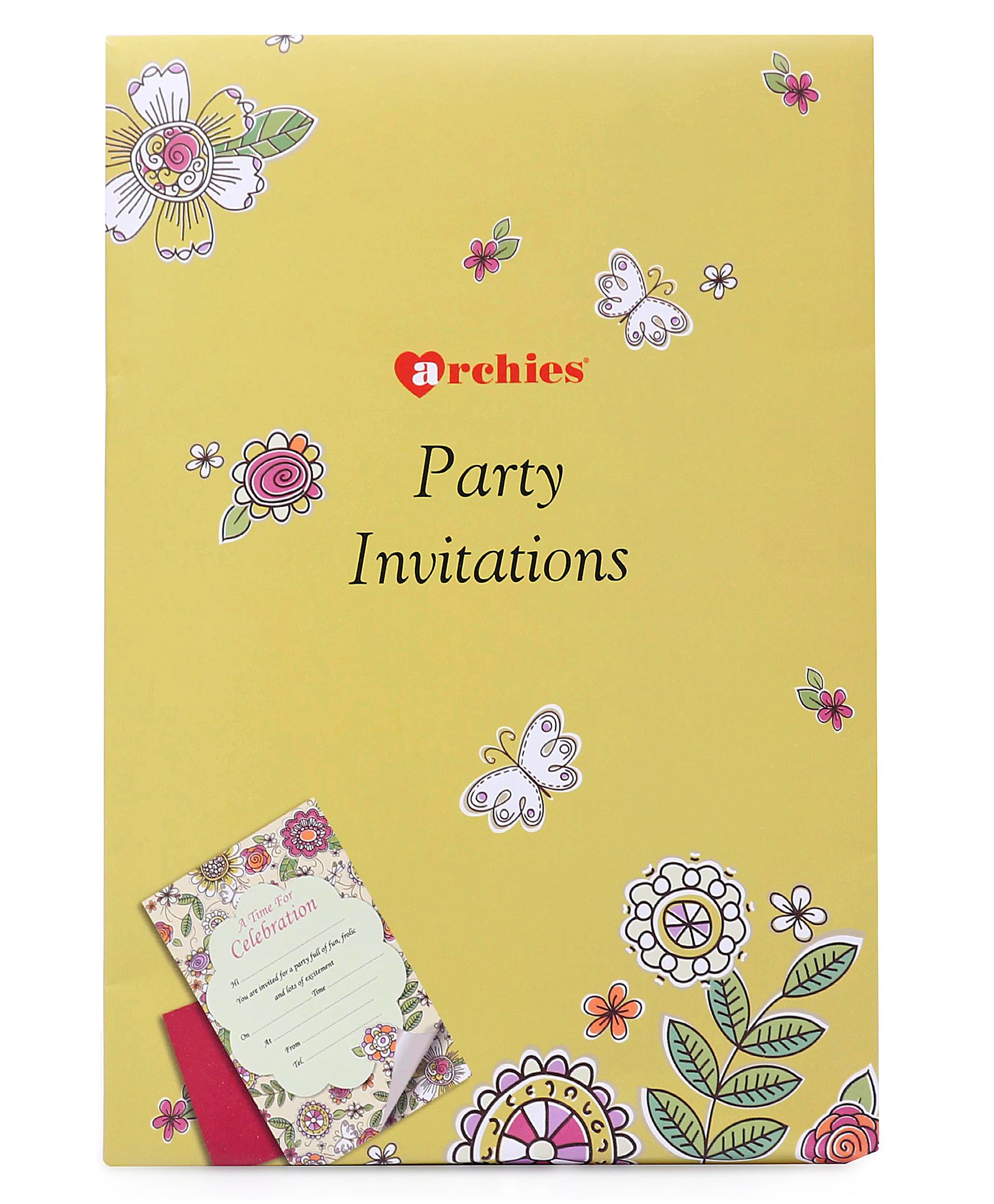 Archies Party Invitation Cards with Envelope Pack of 3 - Yellow-image-6