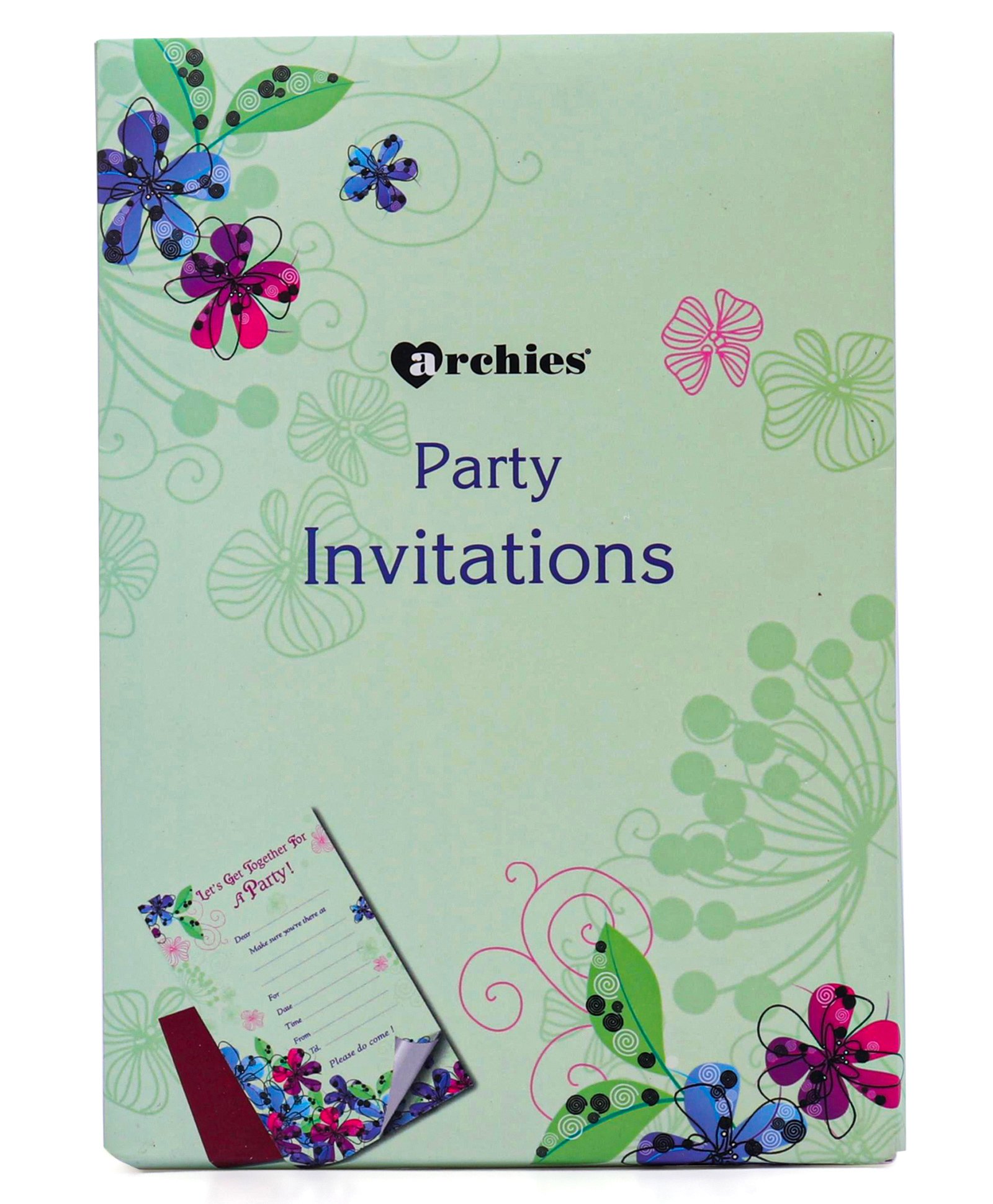 Archies Party Invitation Cards with Envelope Pack of 3 - Green-image-43