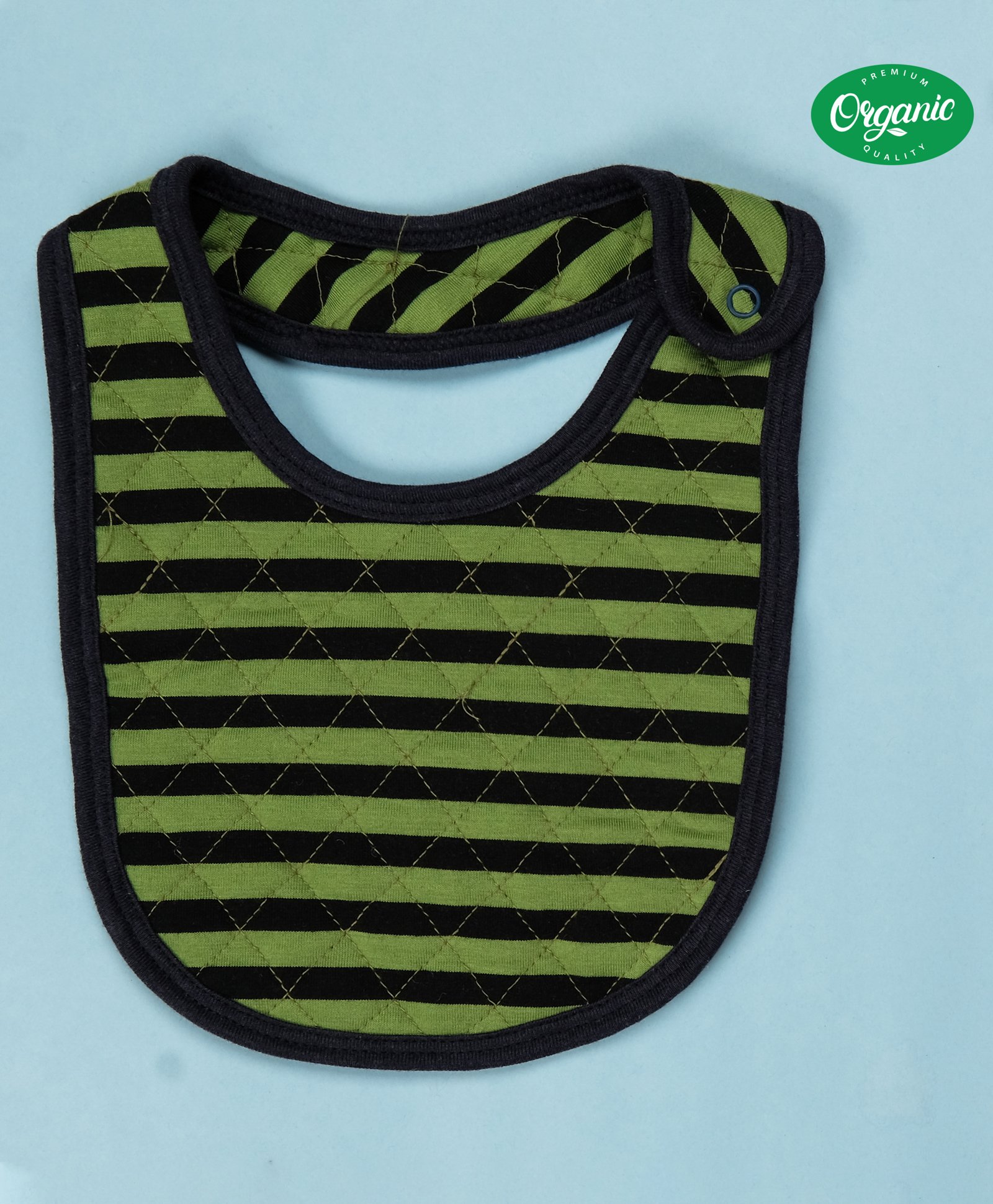 COCOON ORGANICS 100% Cotton Striper Premium Quilted Bib - Black Green-image-26