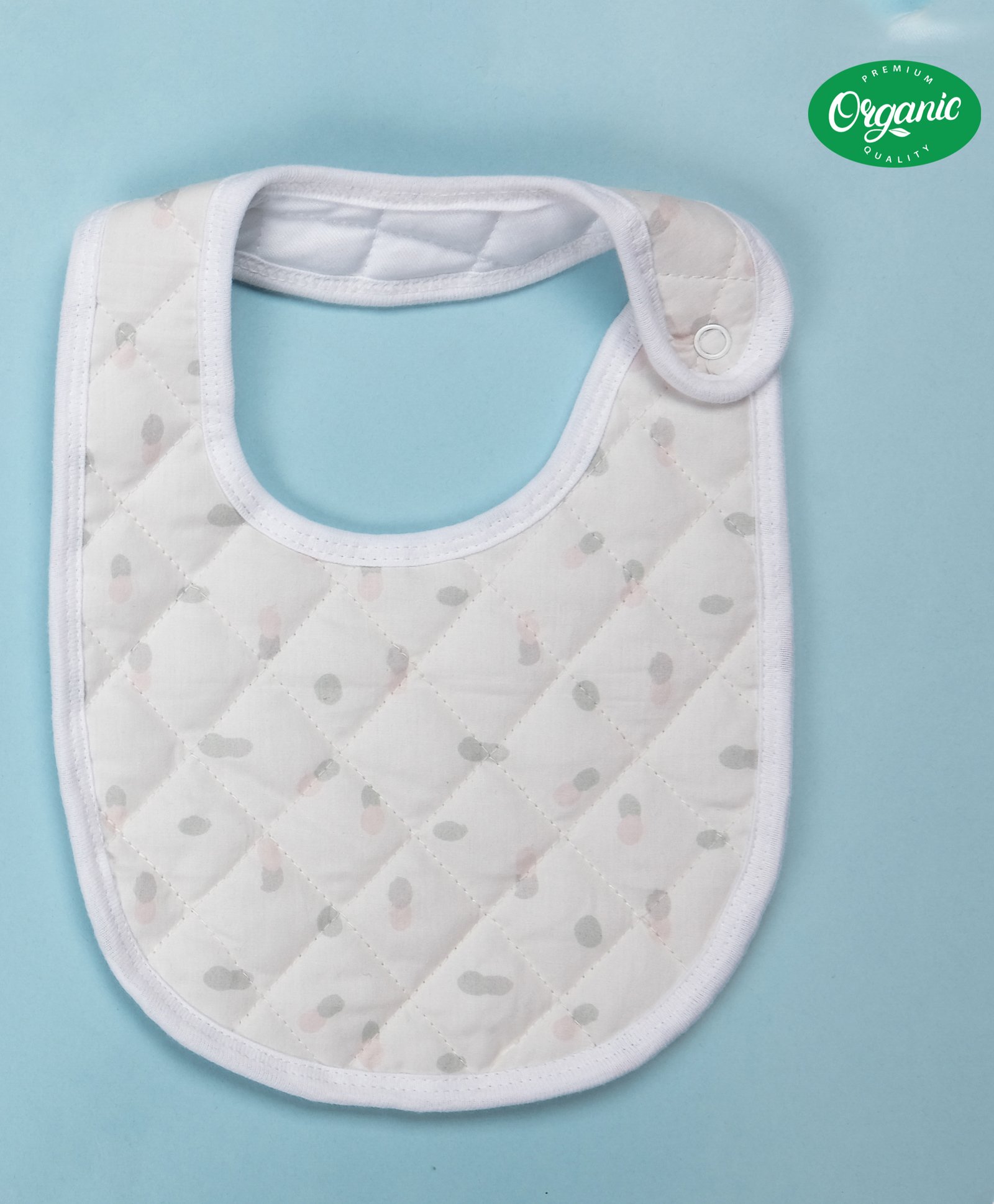 COCOON ORGANICS 100% Cotton Printed Premium Quilted Bib - White-image-20