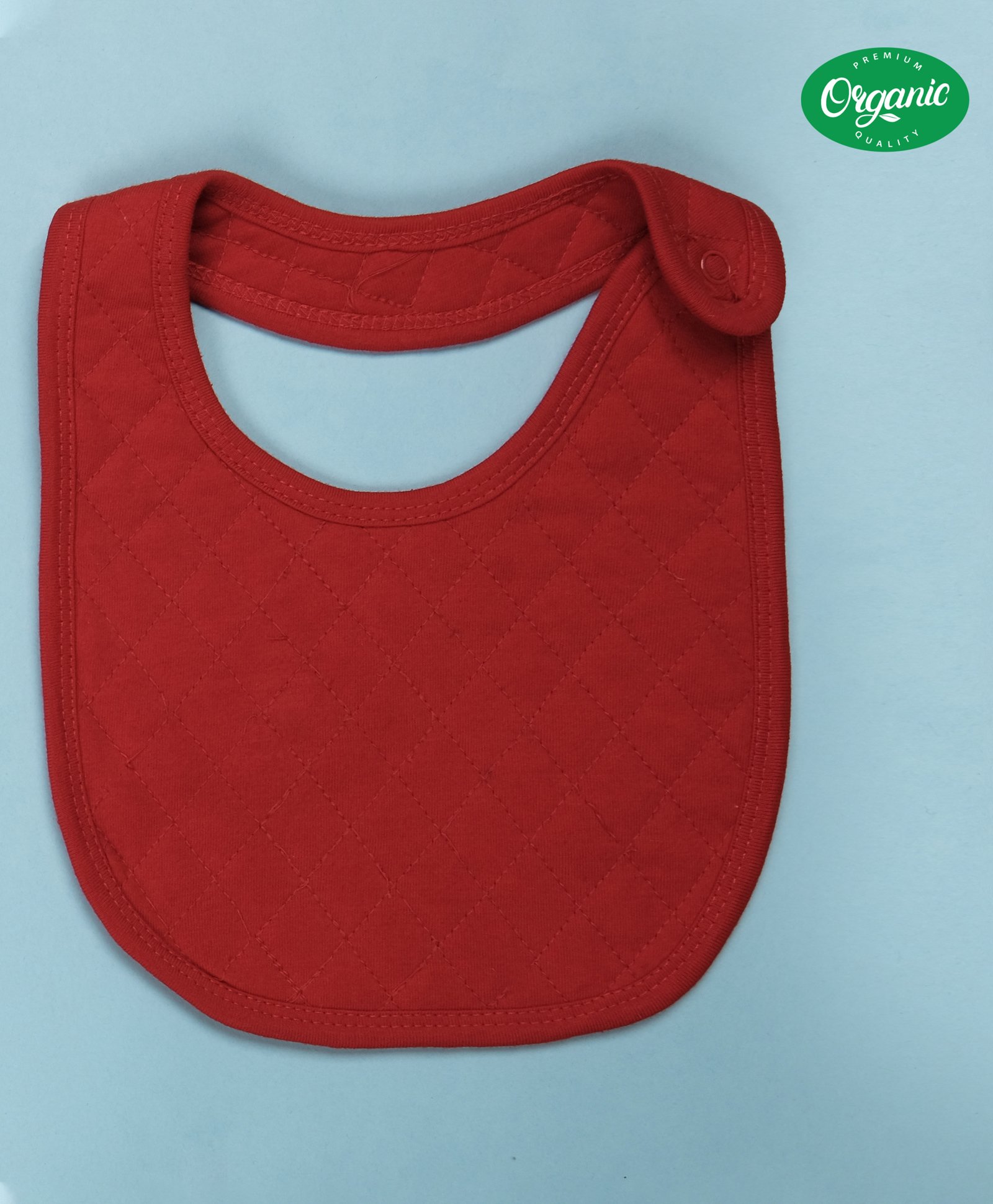 COCOON ORGANICS 100% Cotton Solid Premium Quilted Bib - Red-picture-11