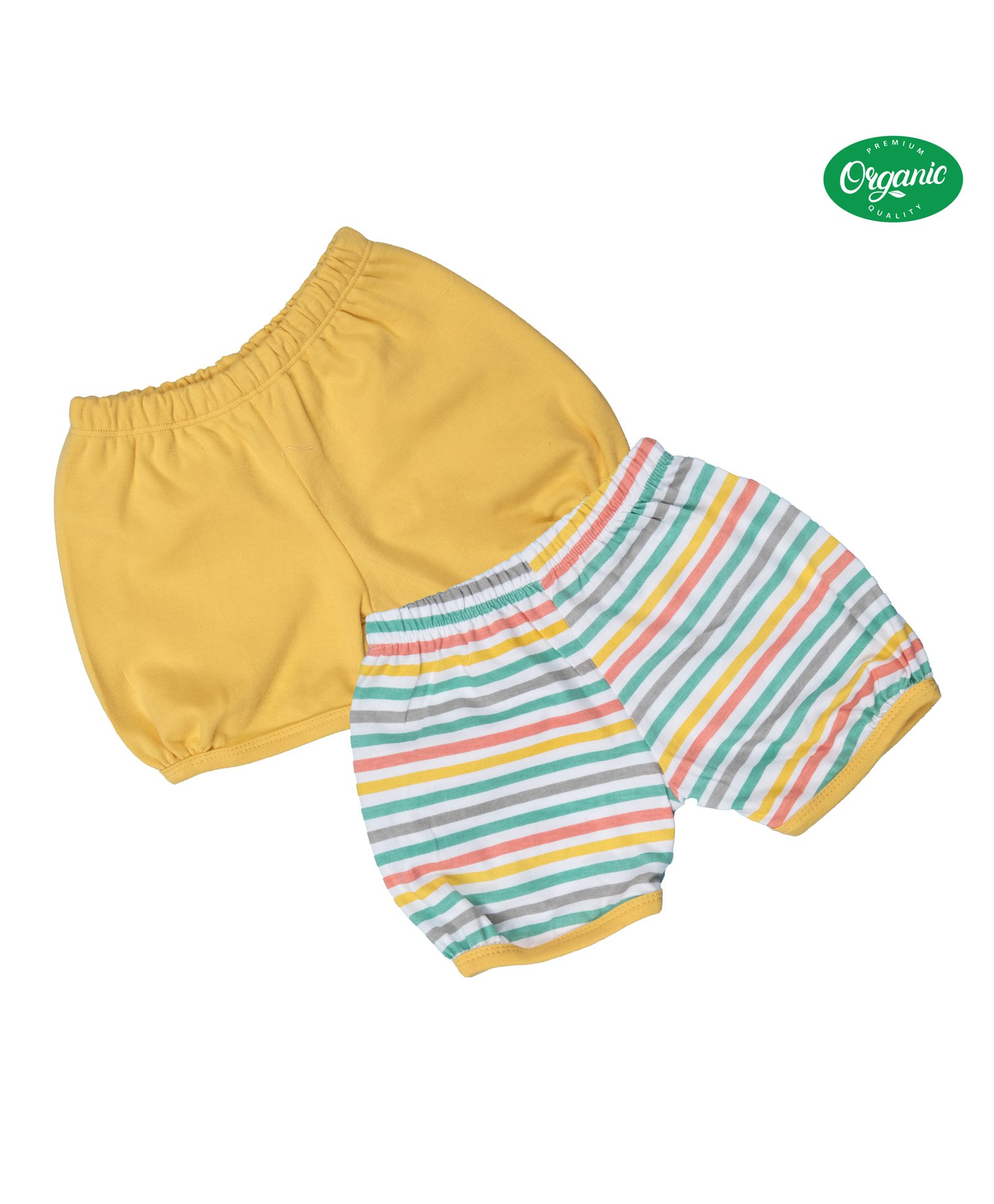 COCOON ORGANICS 100% Organic Cotton Striped Bloomer Pack Of 2 - Yellow-image-32