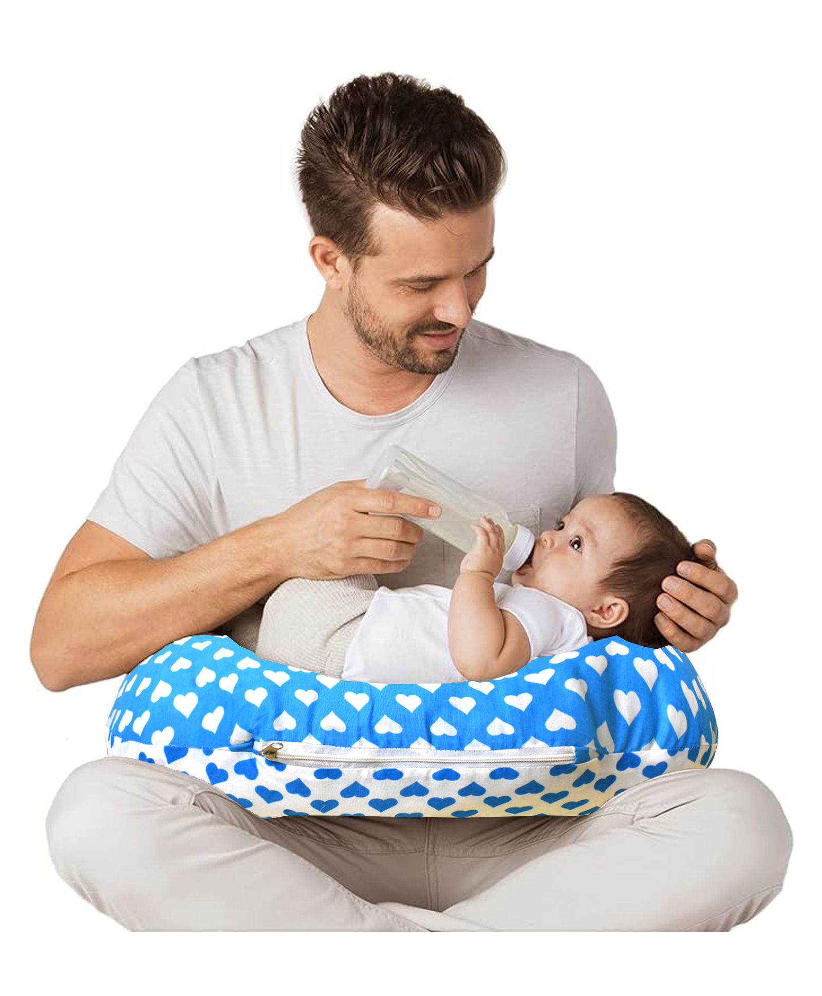 VParents Feeding Pillow Hearts Print - Green-picture-27