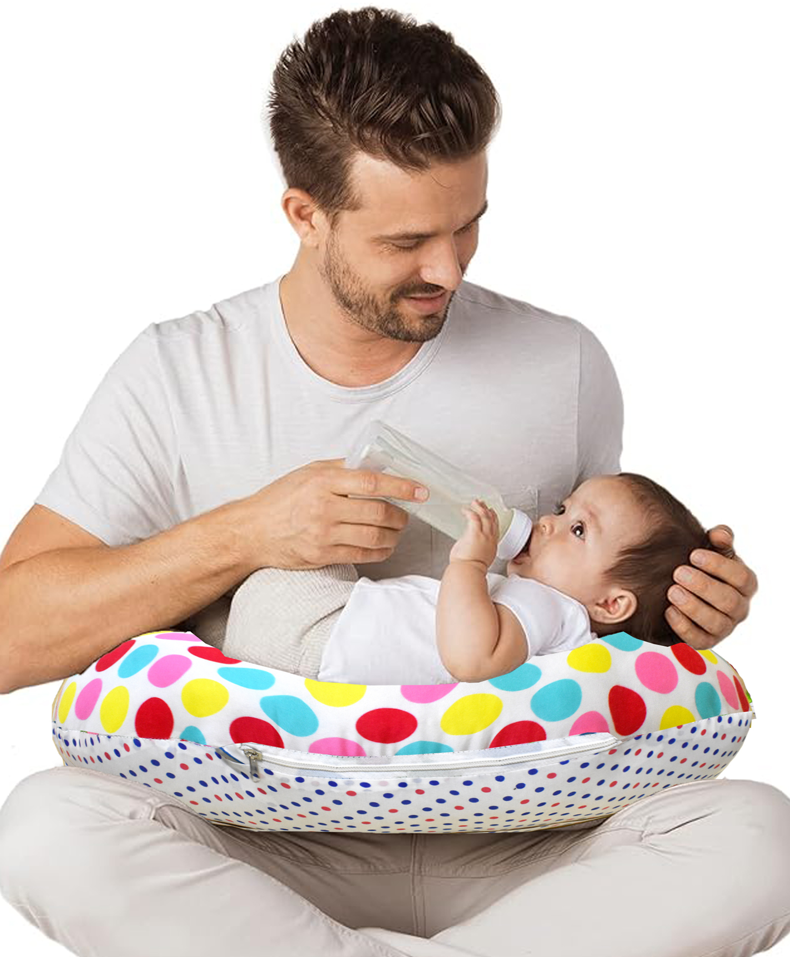 Vparents Mite Multipurpose Baby Feeding Nursing Cum Maternity Pillow For New Born - Polka Dots-picture-22