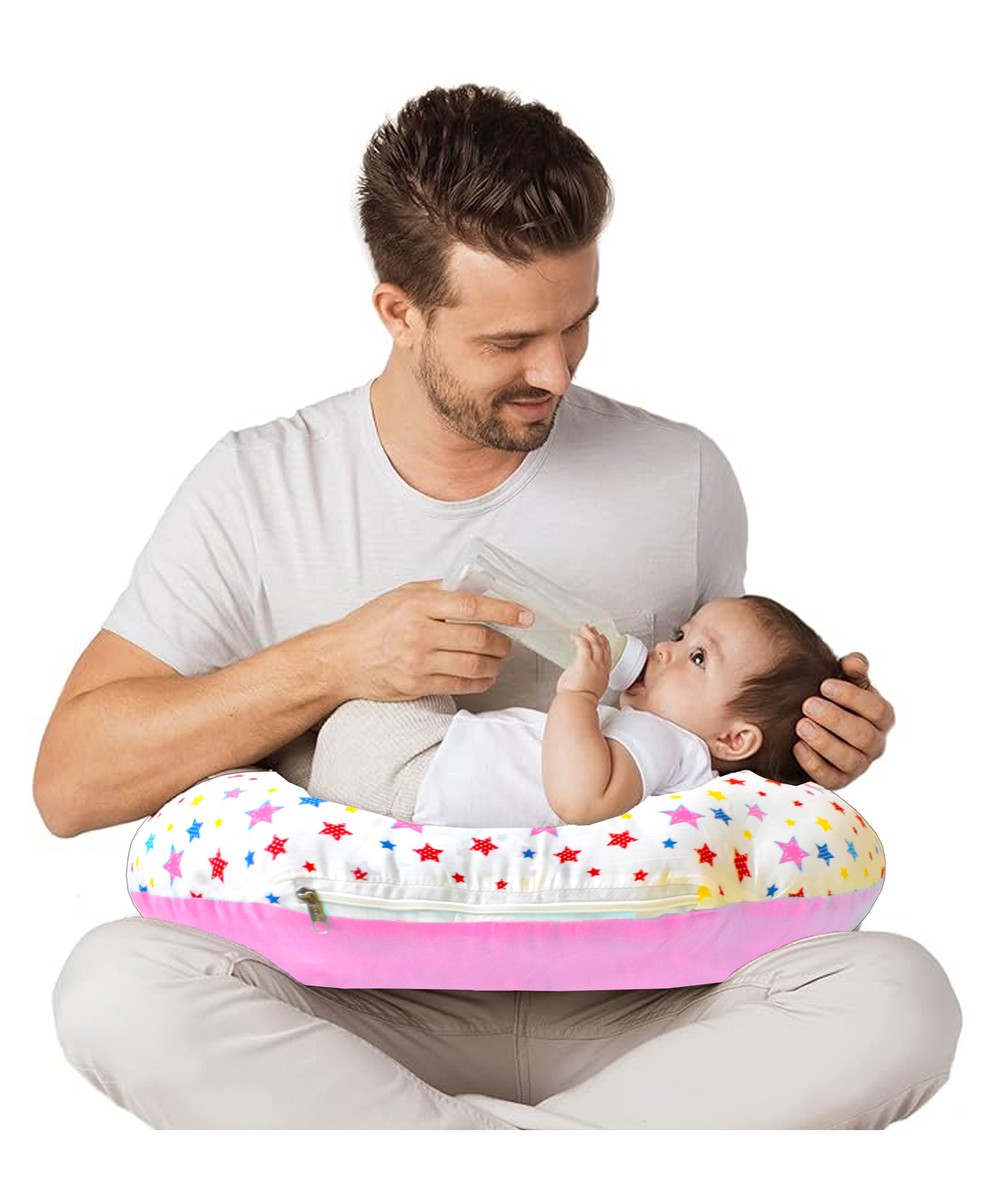 VParents Feeding Pillow Stars Print - Pink-picture-30