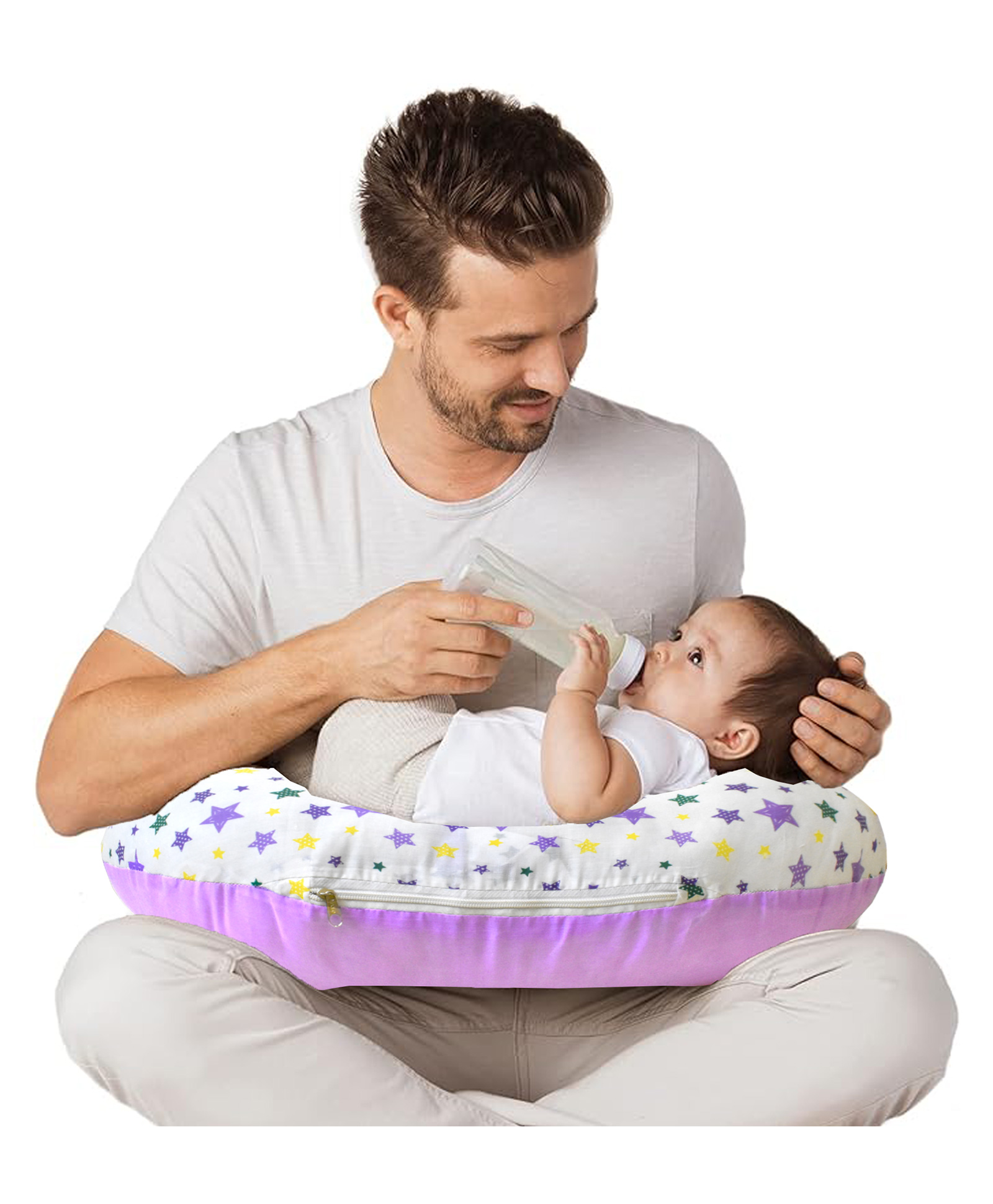 VParents Feeding Pillow Stars Print - Purple-picture-29