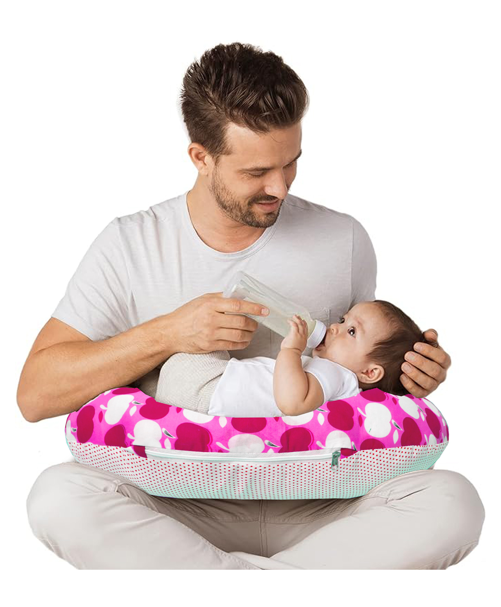 VParents Feeding Pillow Apple Print - Pink-picture-24