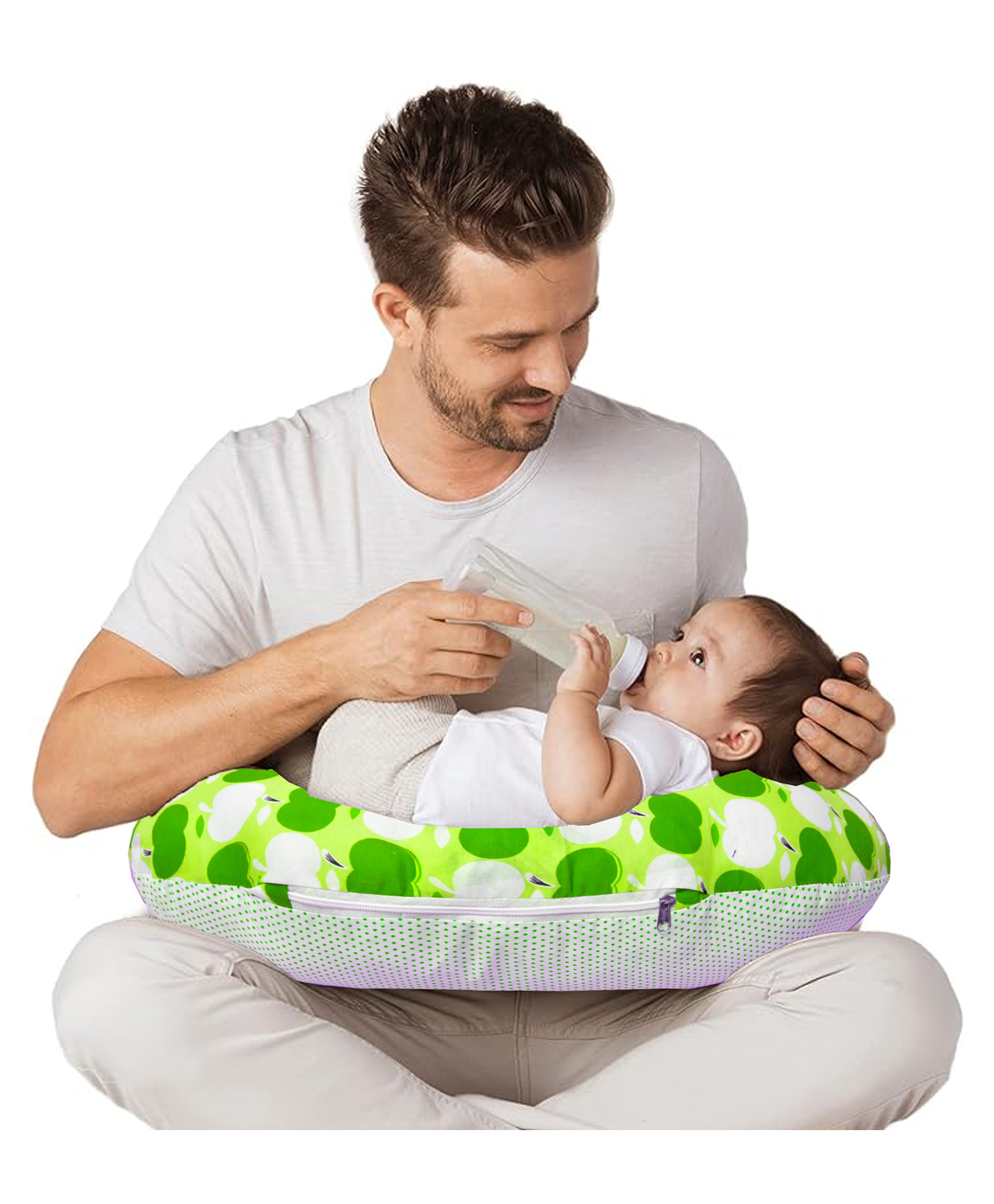 VParents Feeding Pillow Apple Print - Green-picture-23