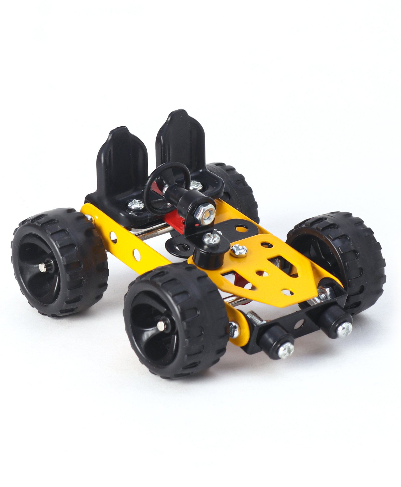 Zephyr Mechanix Metal DIY Open Wheel Car Yellow - 90 Pieces-image-42