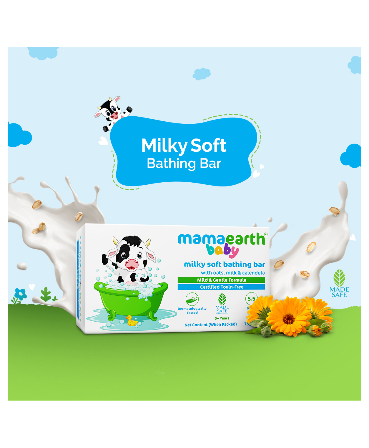 Mama Earth Baby Bathing Bar Pack of 2 - 75 gm each-image-47