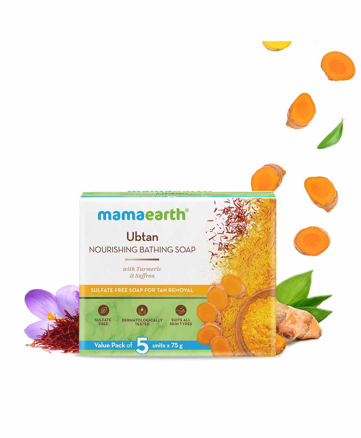 Buy Mama Earth Ubtan Nourishing Bathing Soap Pack Of 5 75 Gm Each Pack Of 2 Online At 