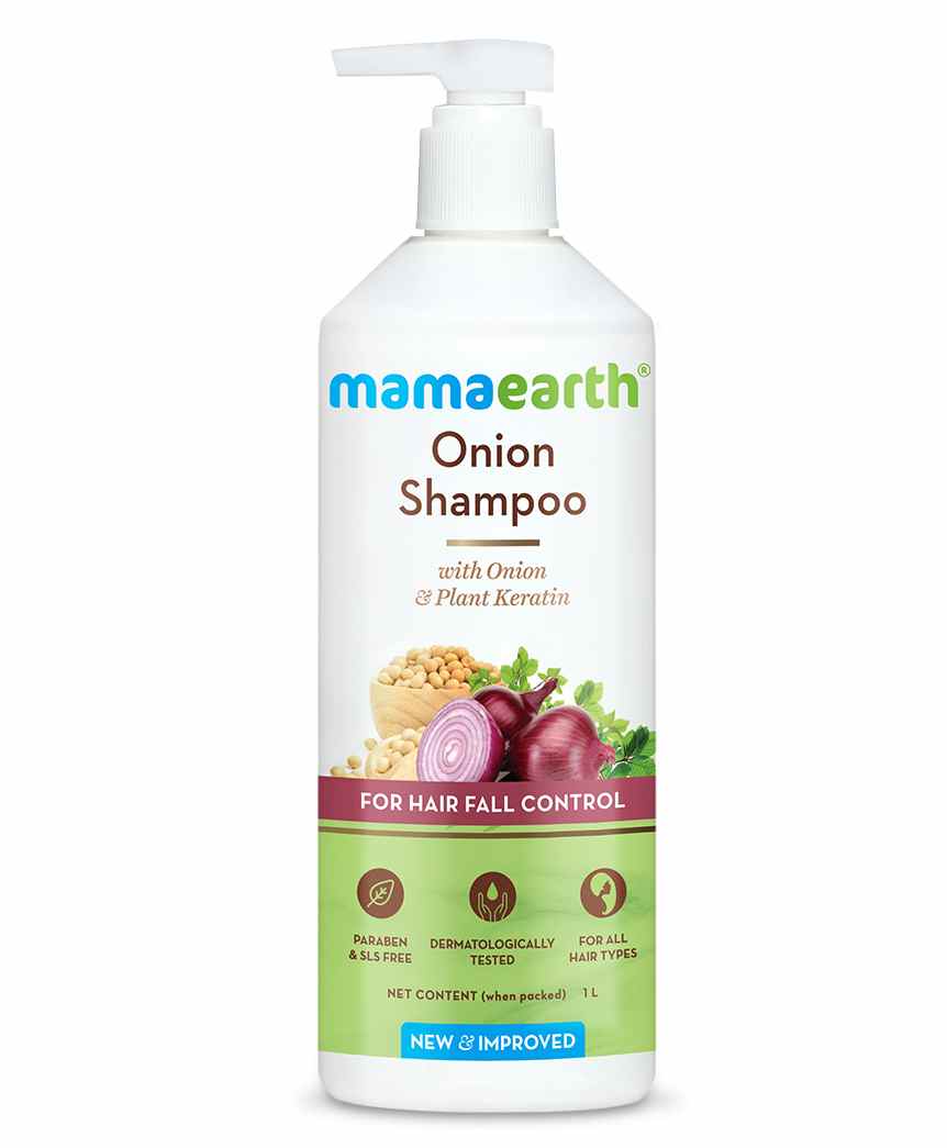 Mama Earth Onion Shampoo for Hair Growth & Hair Fall Control with Onion &  Plant Keratin - 1 Litre Online in India, Buy at Best Price from   - 9555035